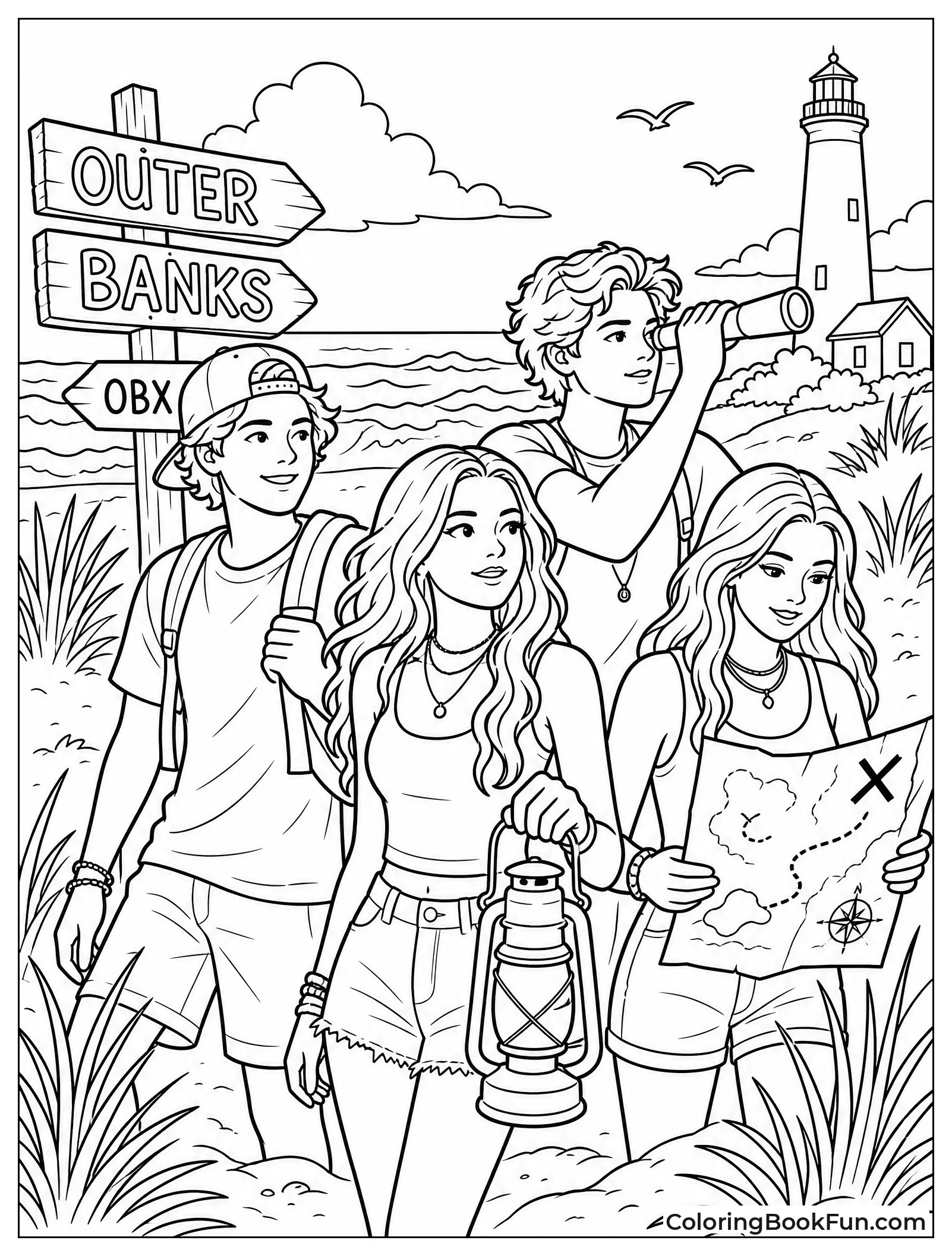 Teens Exploring Islands with Waves