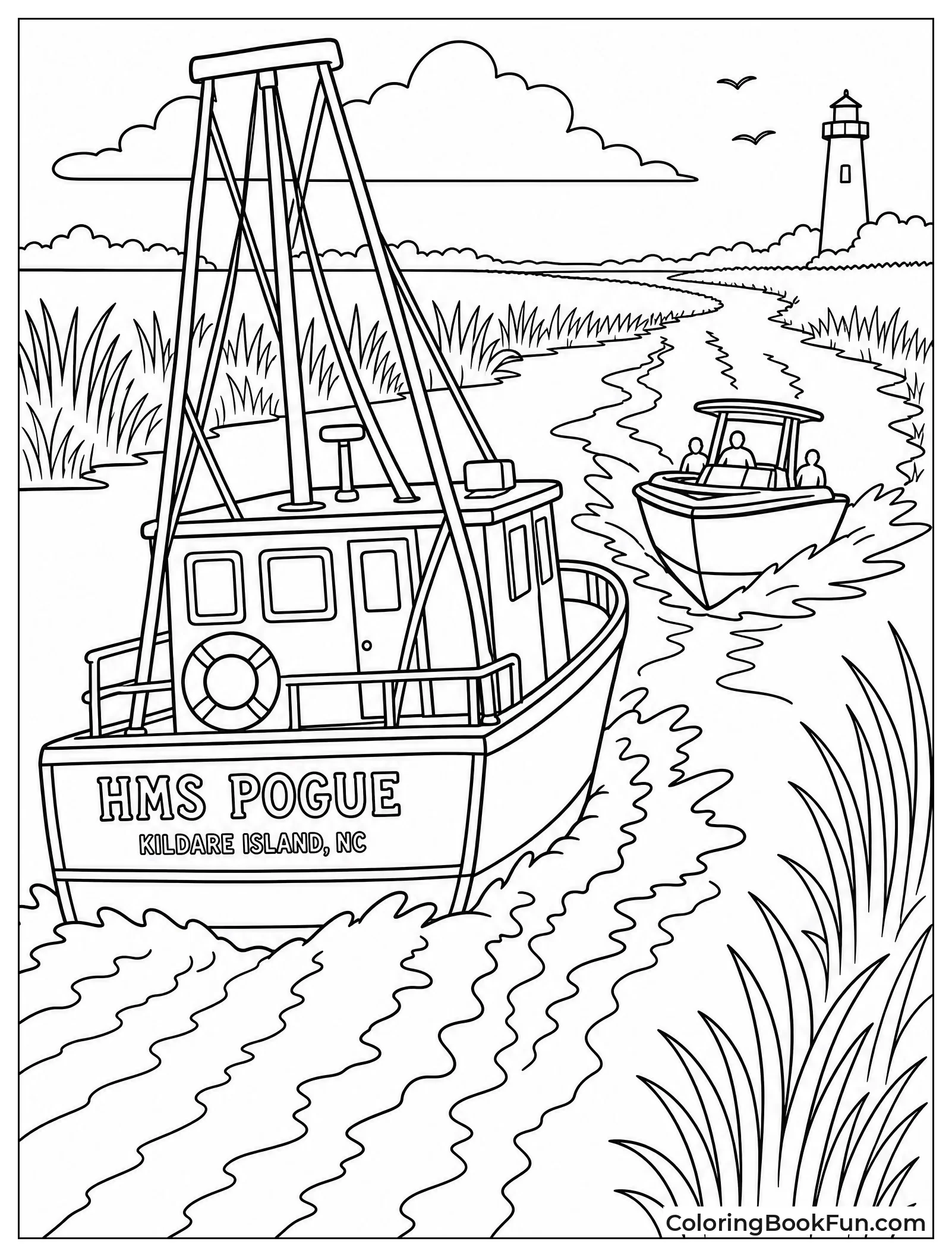 Hms Pogue in Boat Chase