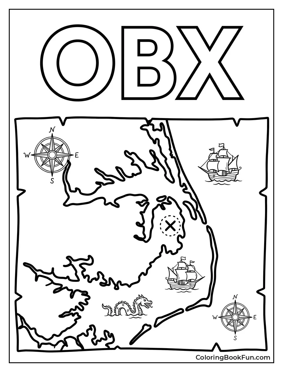 Vintage Map of Obx