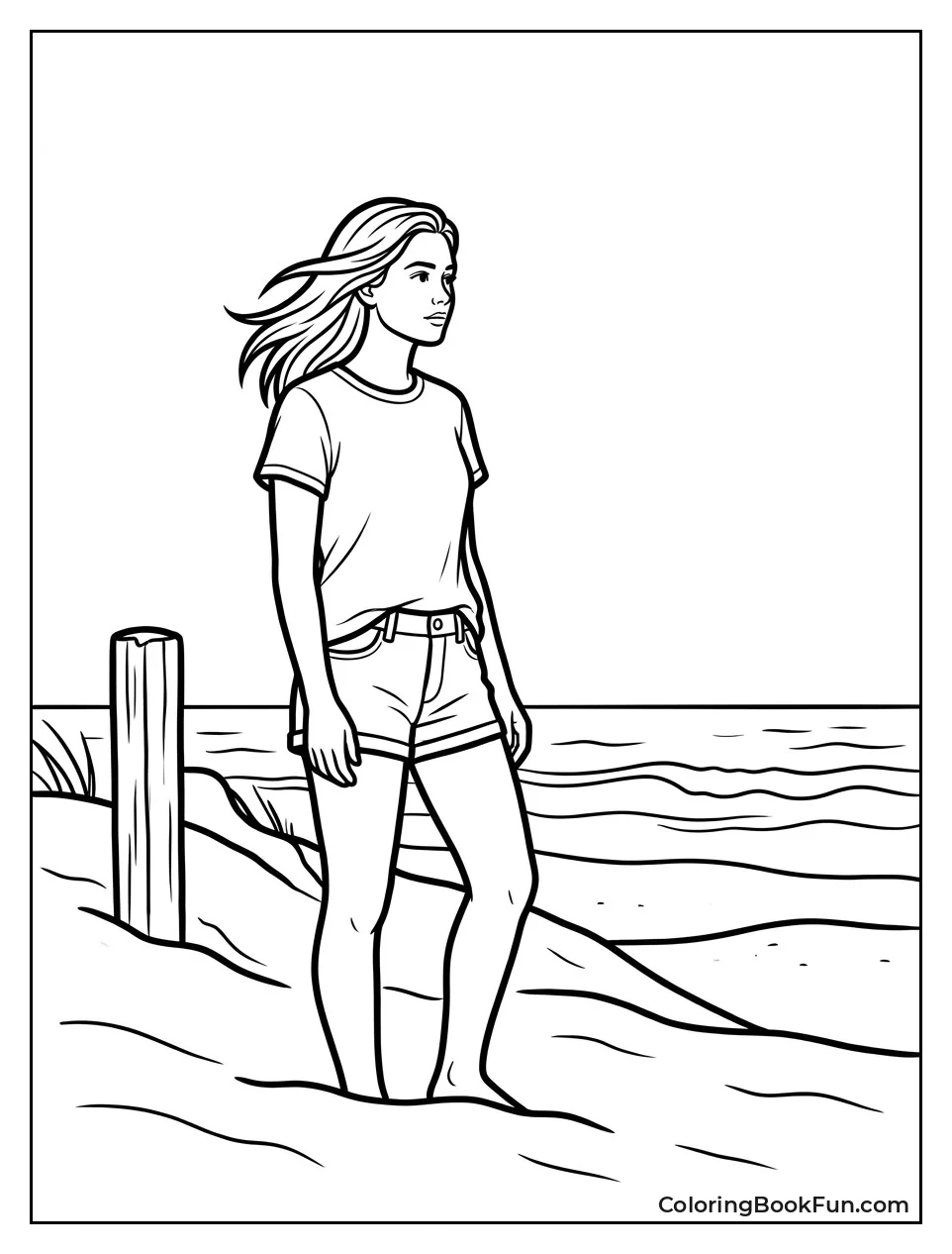 Sarah on Windy Beach