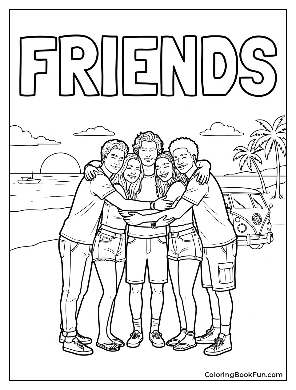 Group Hug at Sunset