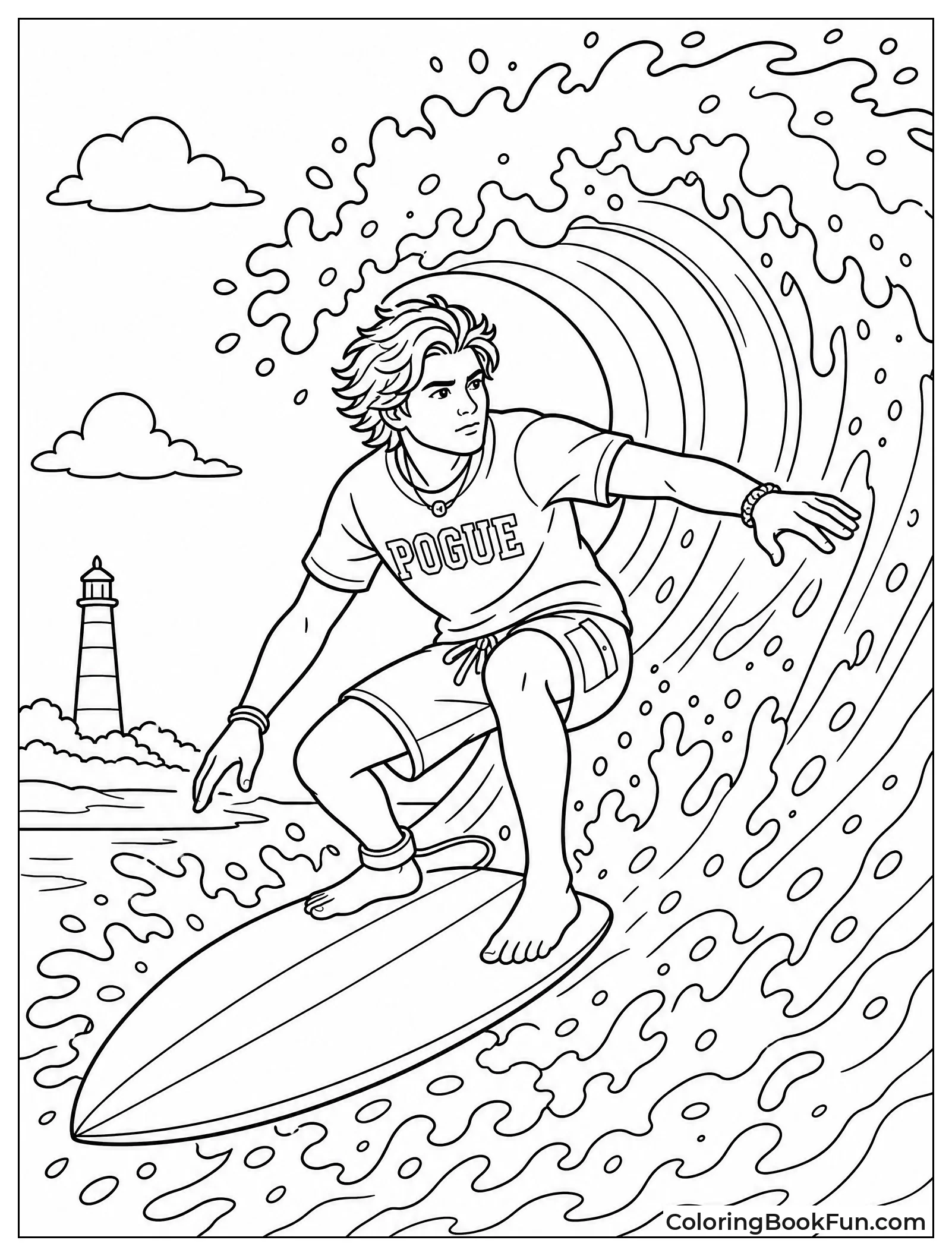 Surfer Catching Big Wave