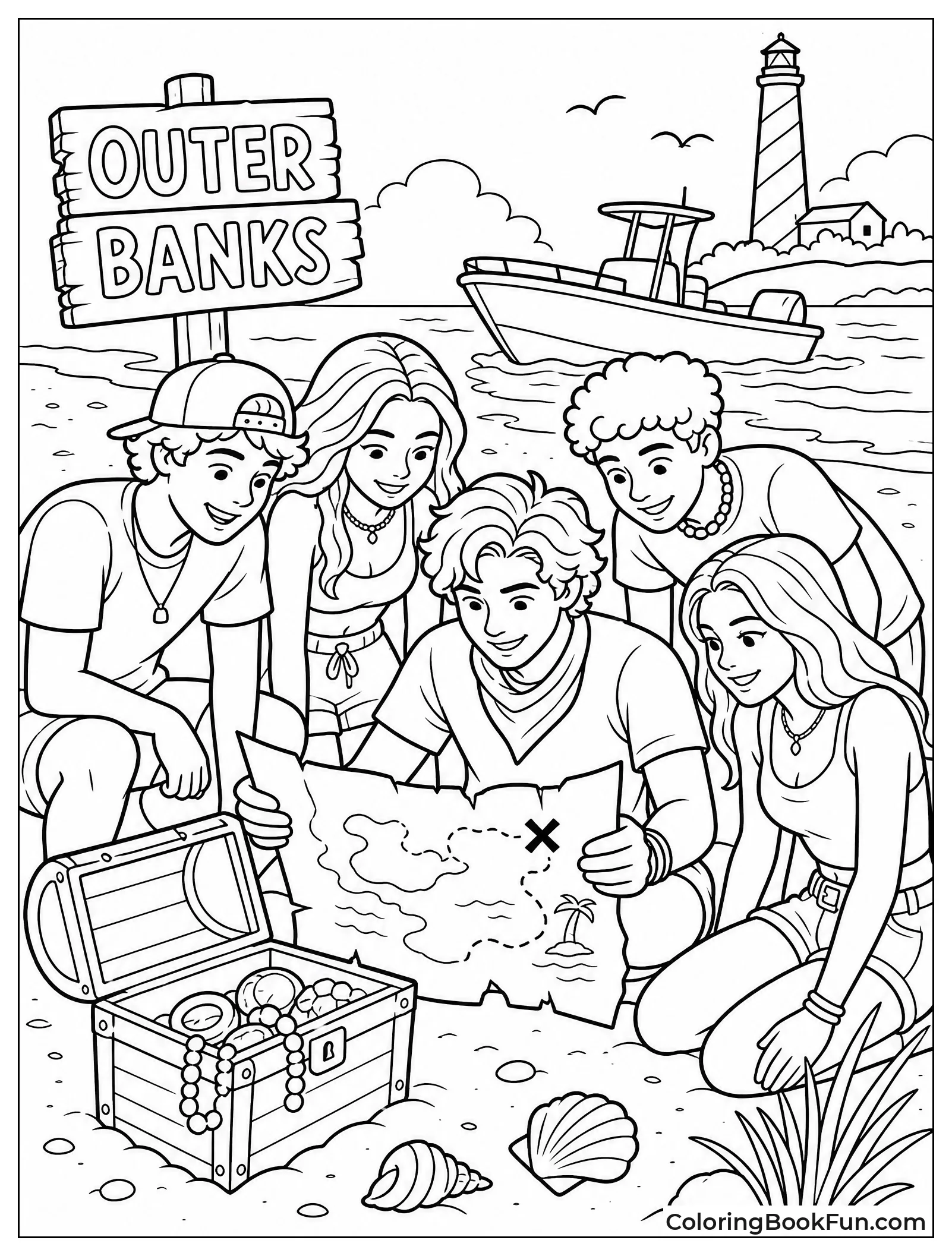 Friends Hunting Treasure on the Beach
