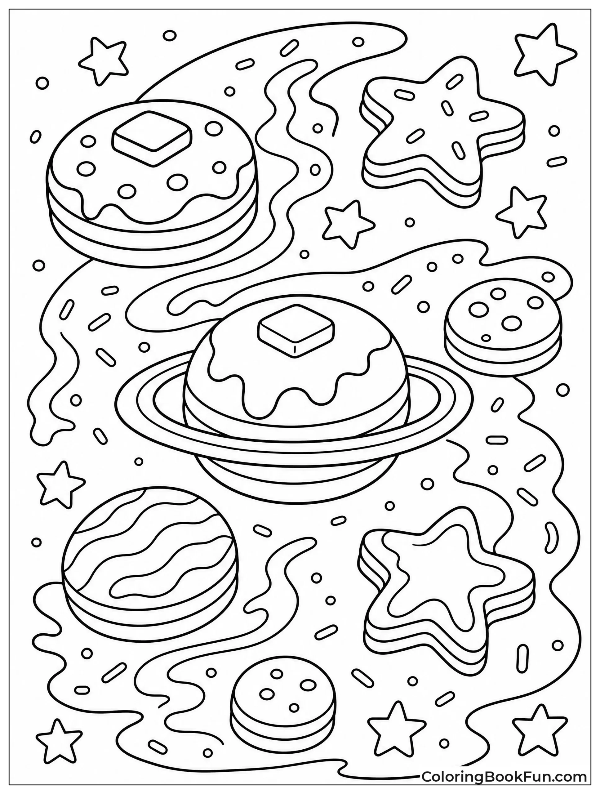 Space Pancakes Floating in Galaxy