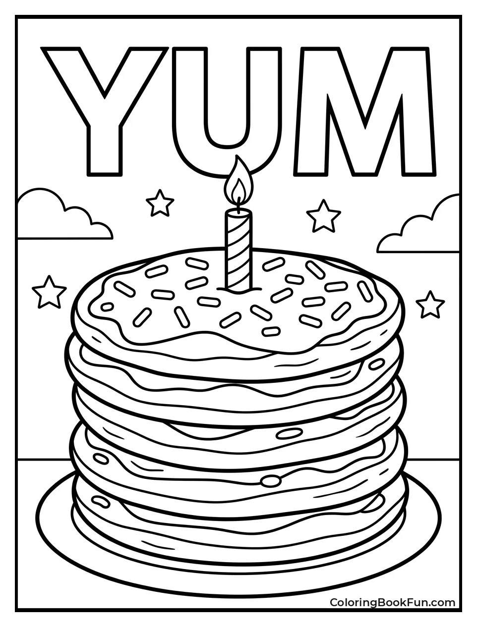 Pancake Stack Like Birthday Cake