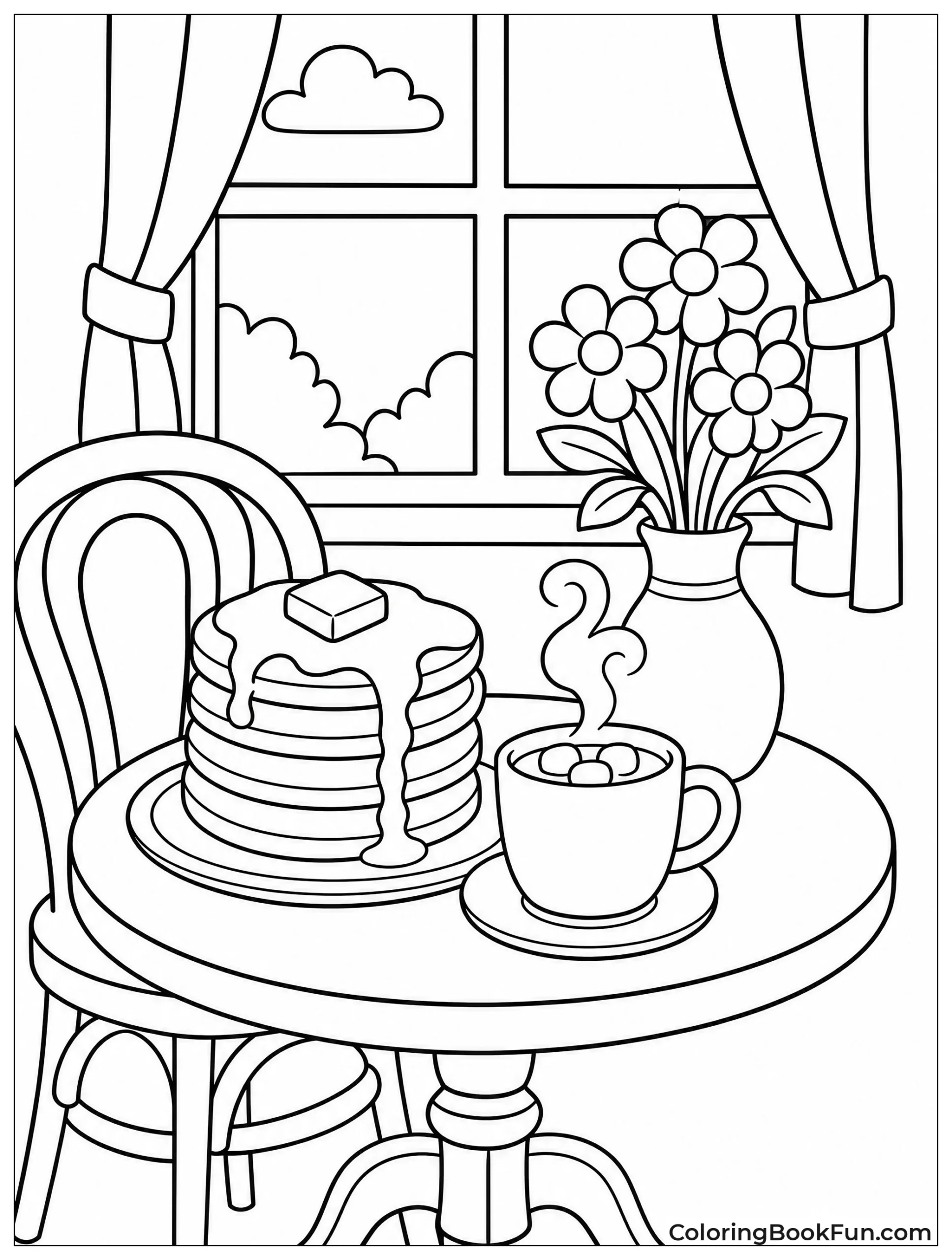Cozy Cafe Pancake Breakfast