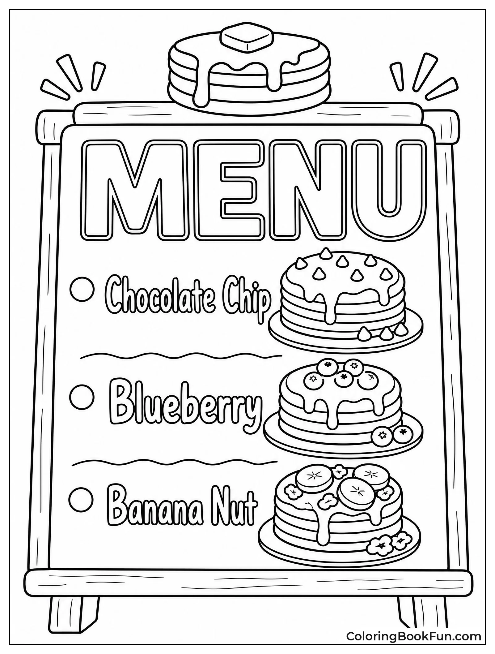 Chalkboard Menu of Pancake Flavors