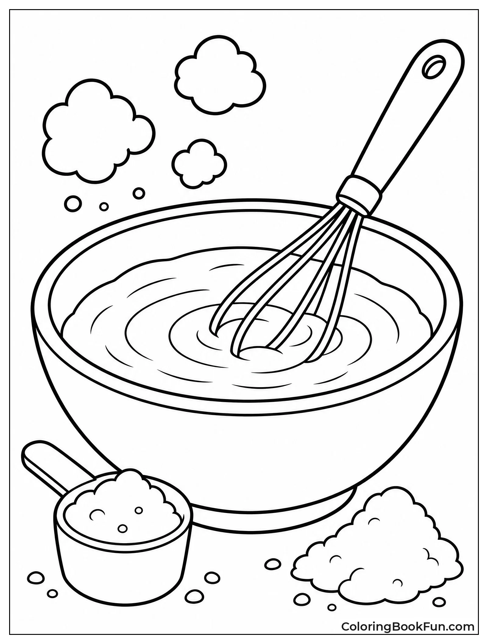 Whisk Mixing Batter in Bowl