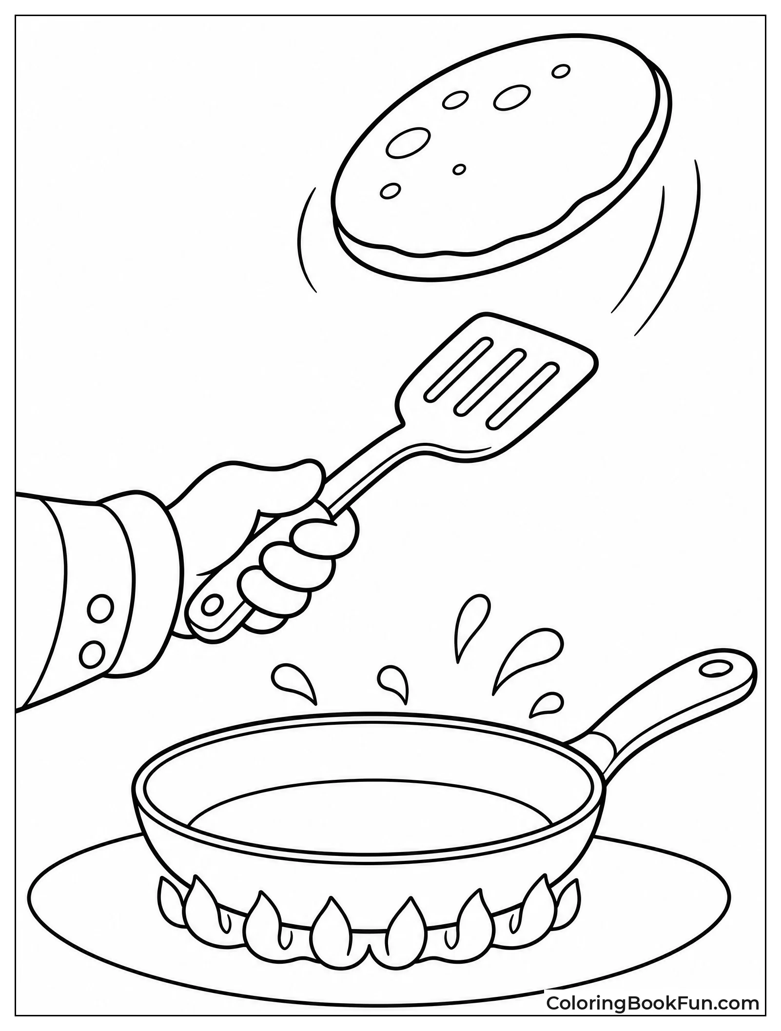 Chef Flipping Pancake in Air