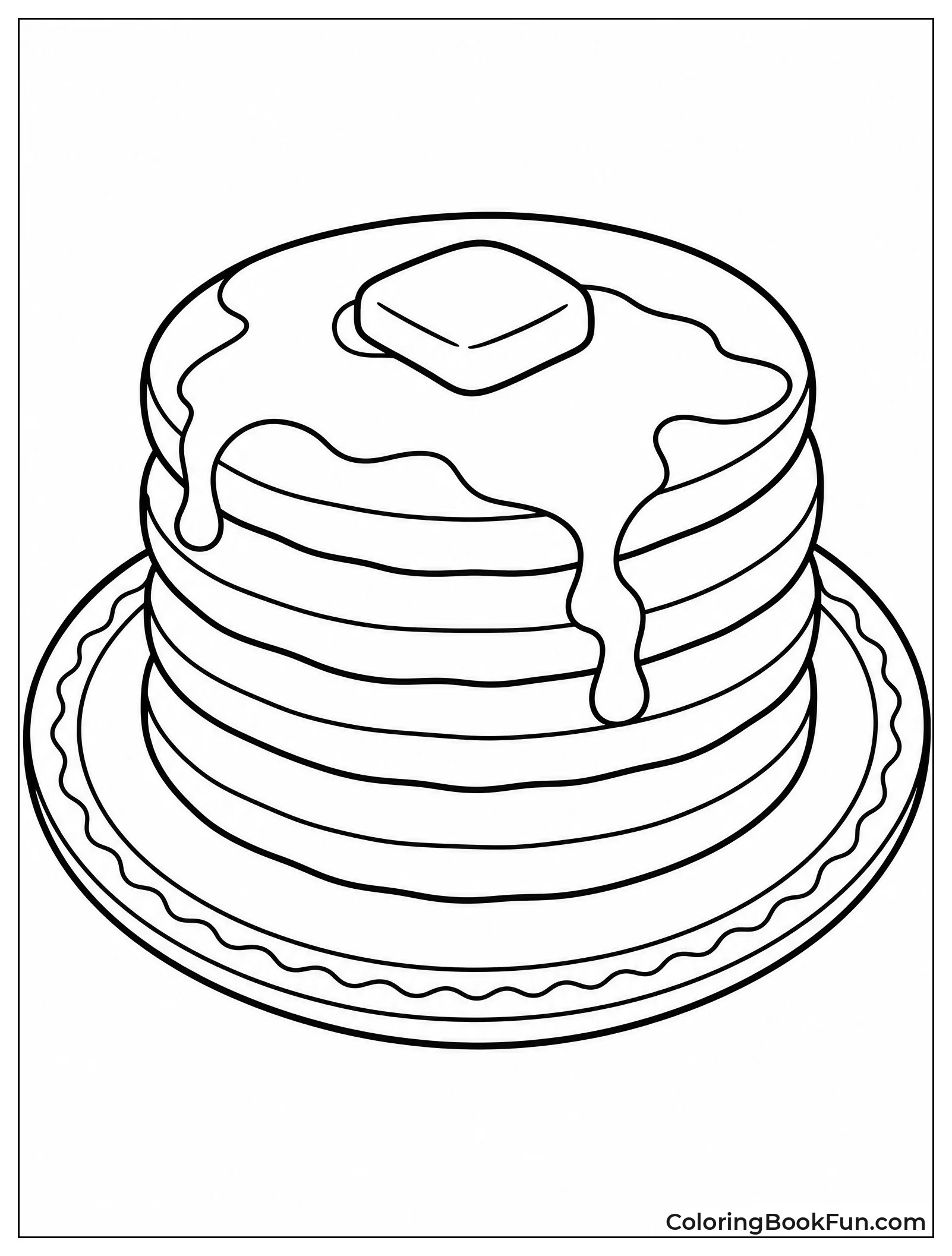 Pancakes Stacked on Plate