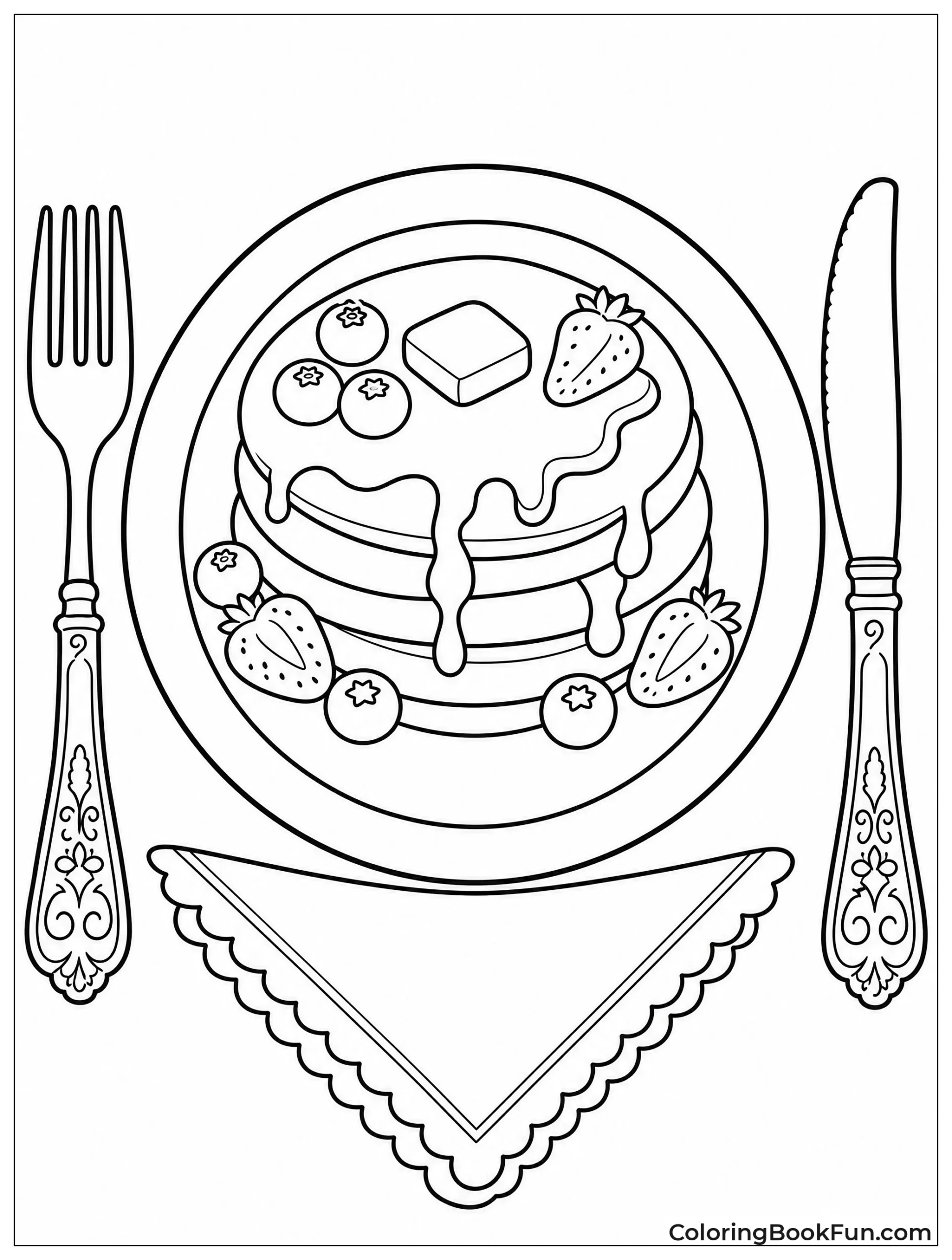 Pancakes with Fork and Knife