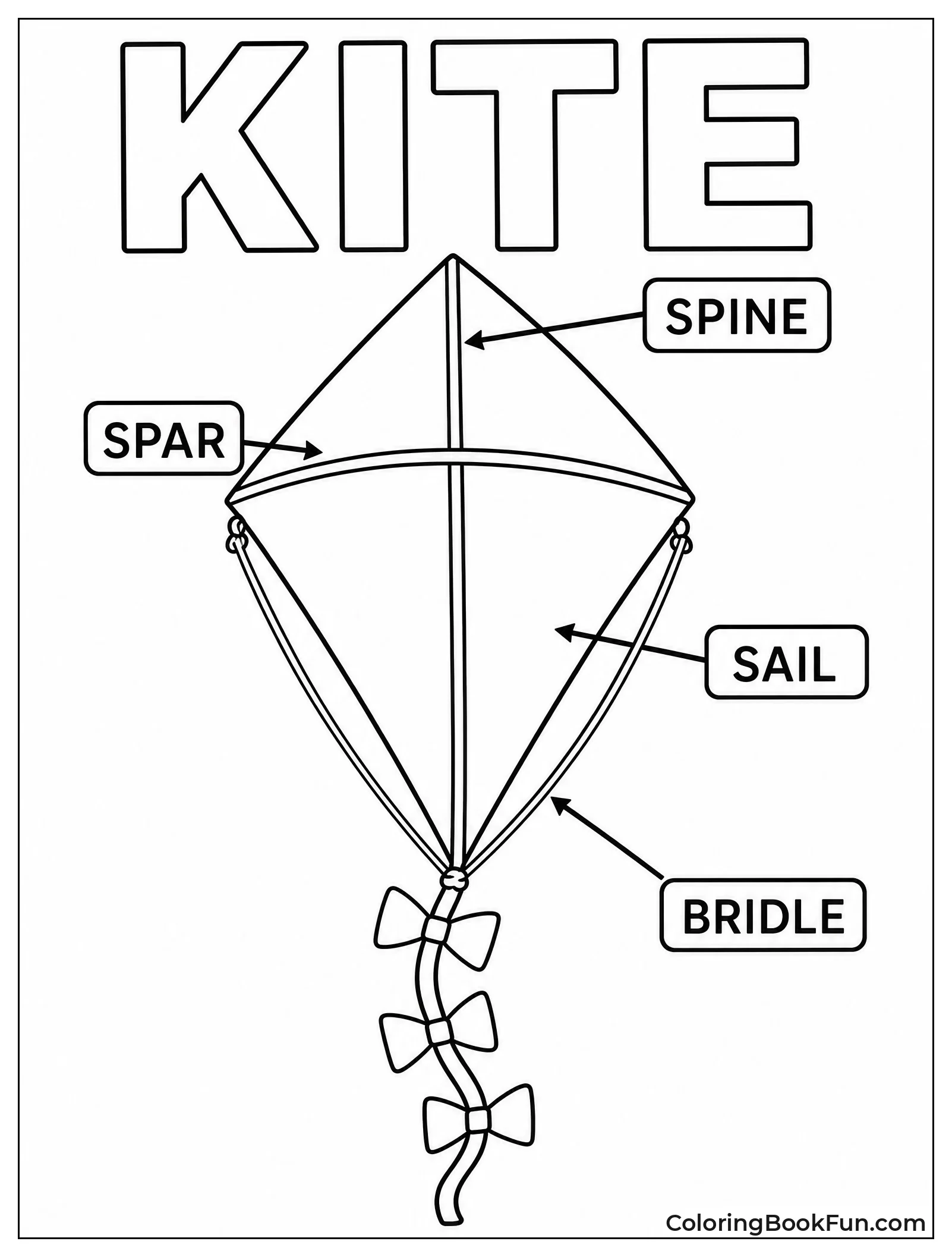 Labeled Parts of a Kite
