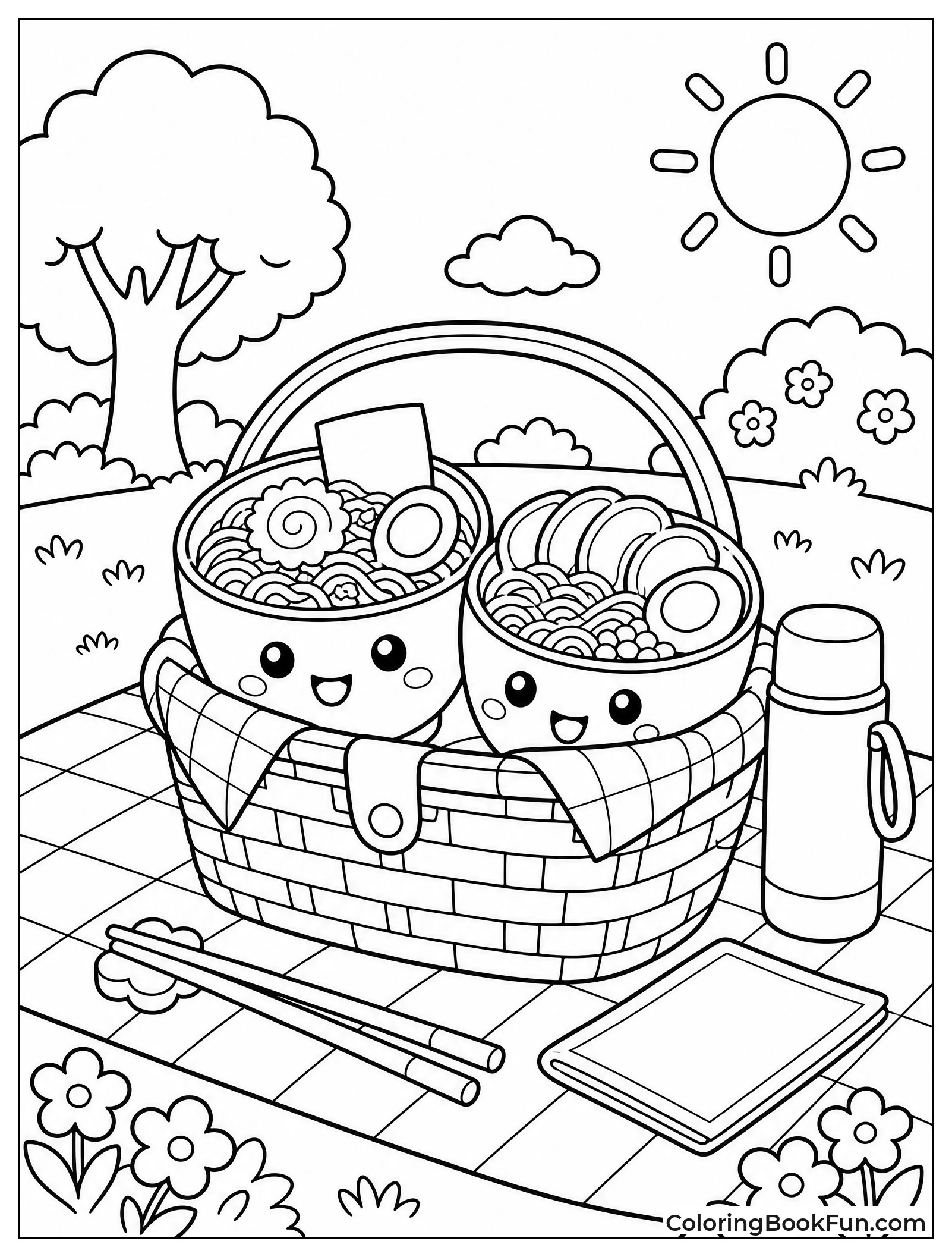 Ramen Basket for Park Picnic