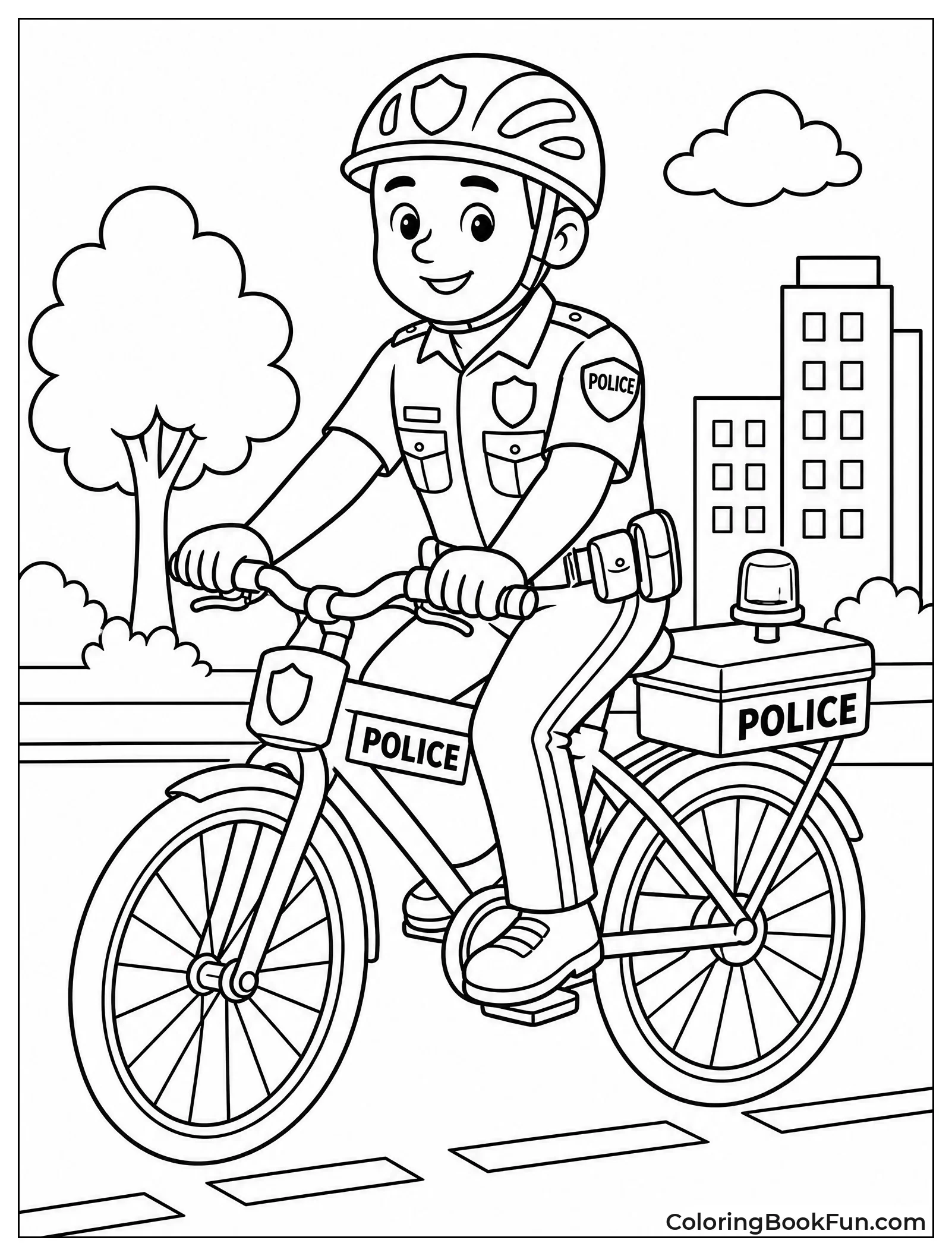 Police Officer Riding a Bike
