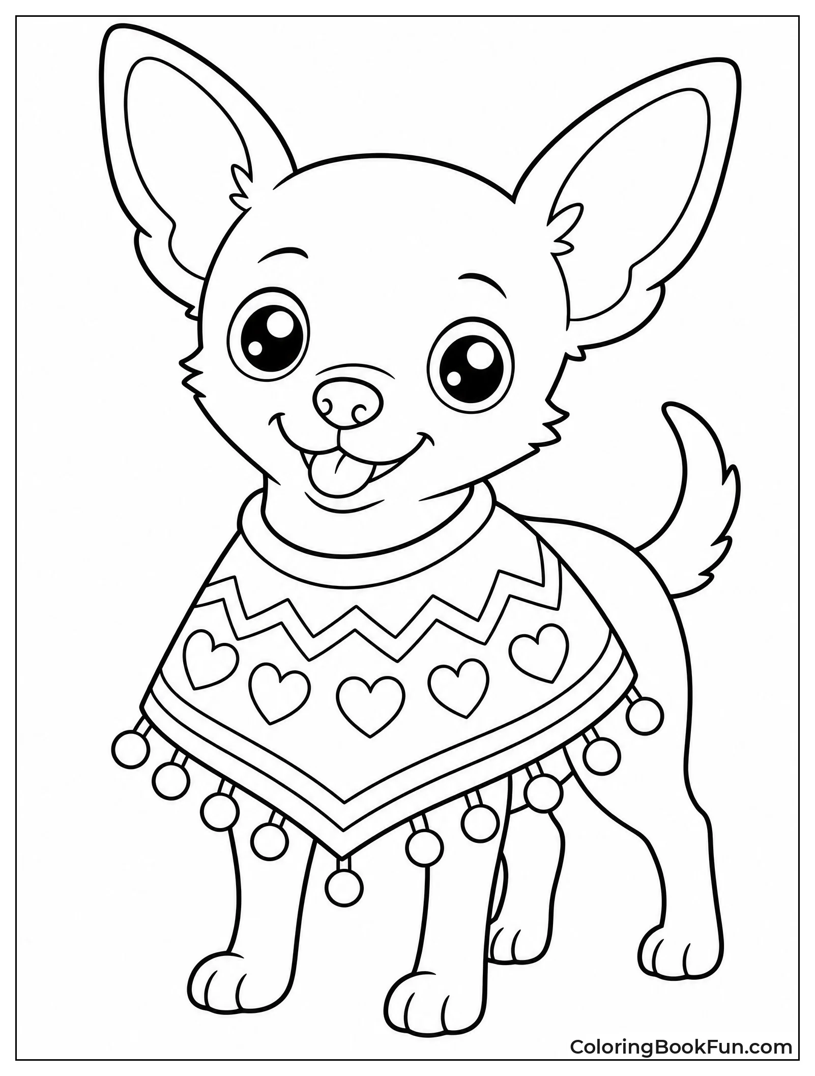 Chihuahua Wearing Pretty Poncho