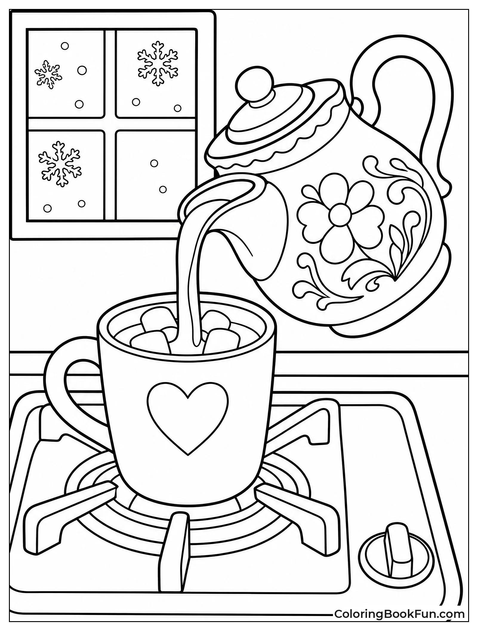 Pouring Hot Cocoa from Pot