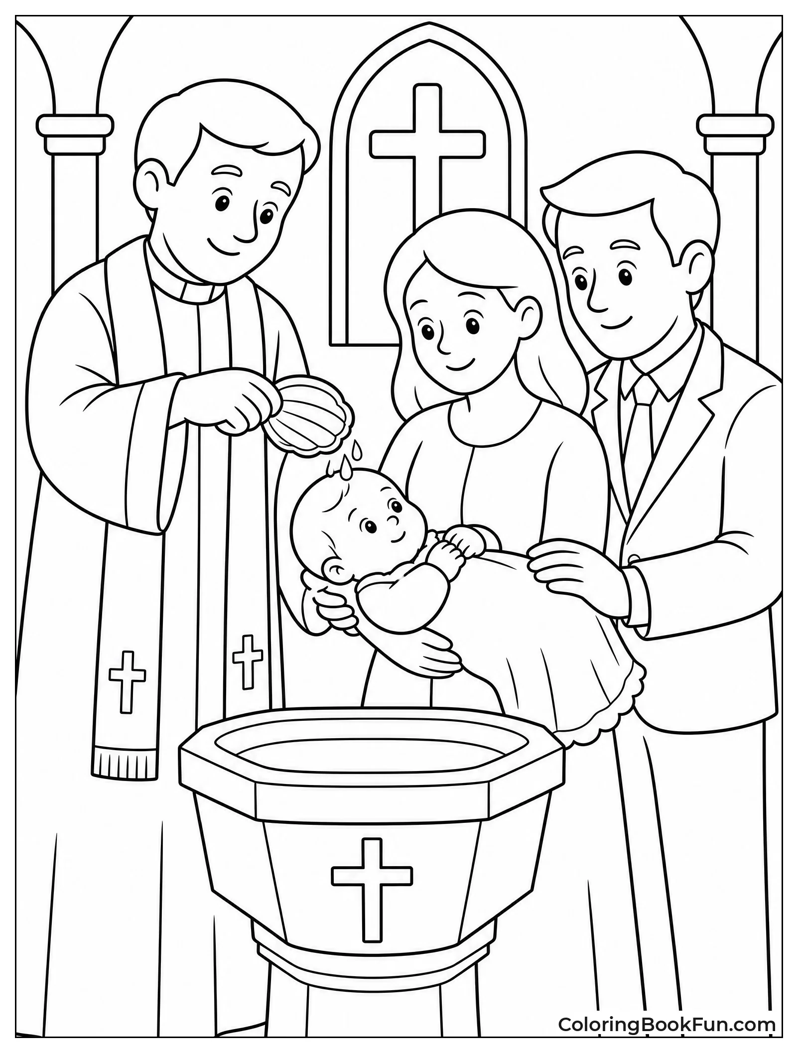 Priest Pouring Water over Baby