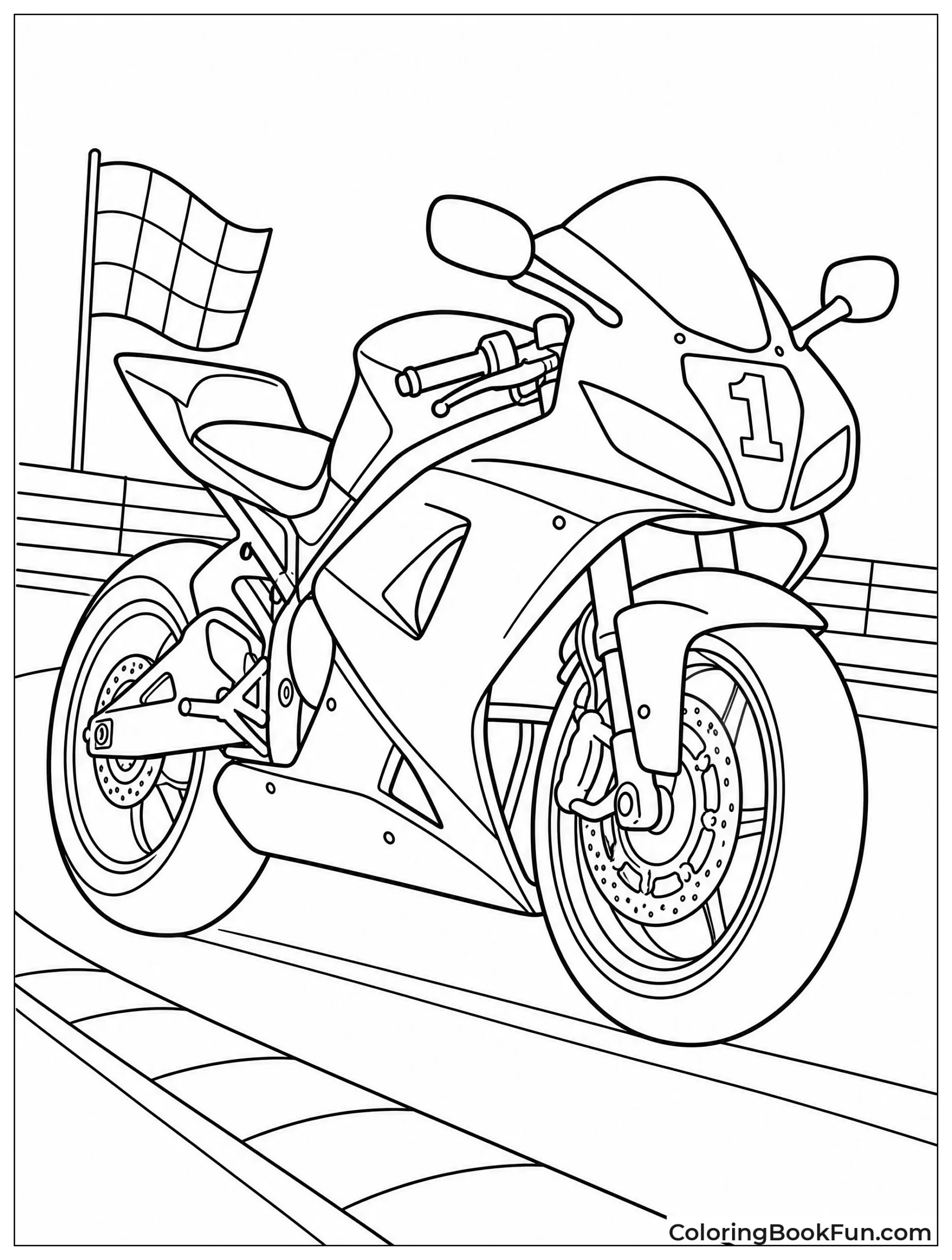 Sports Bike Racing at Full Speed