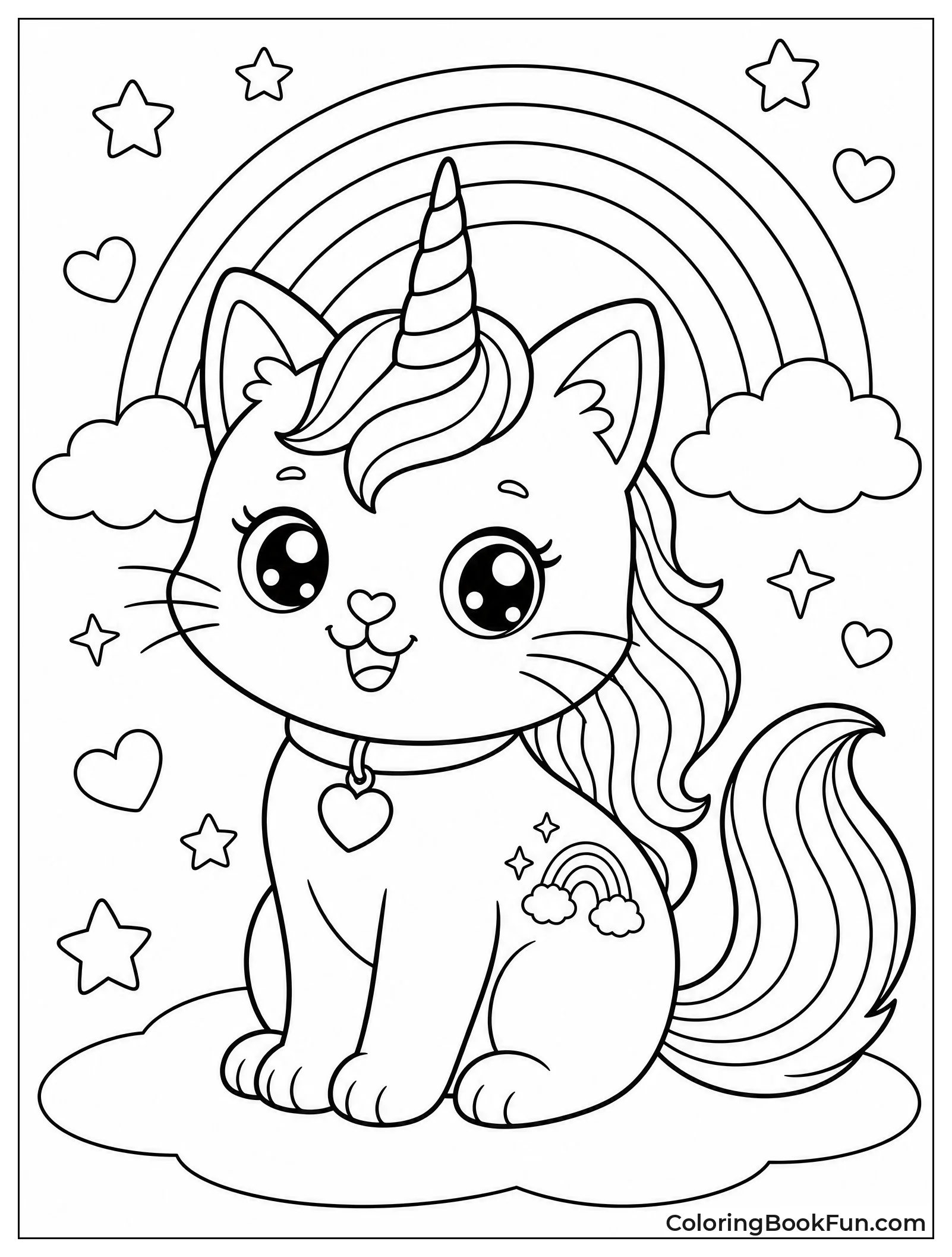 Kittycorn with Rainbow Colored Mane