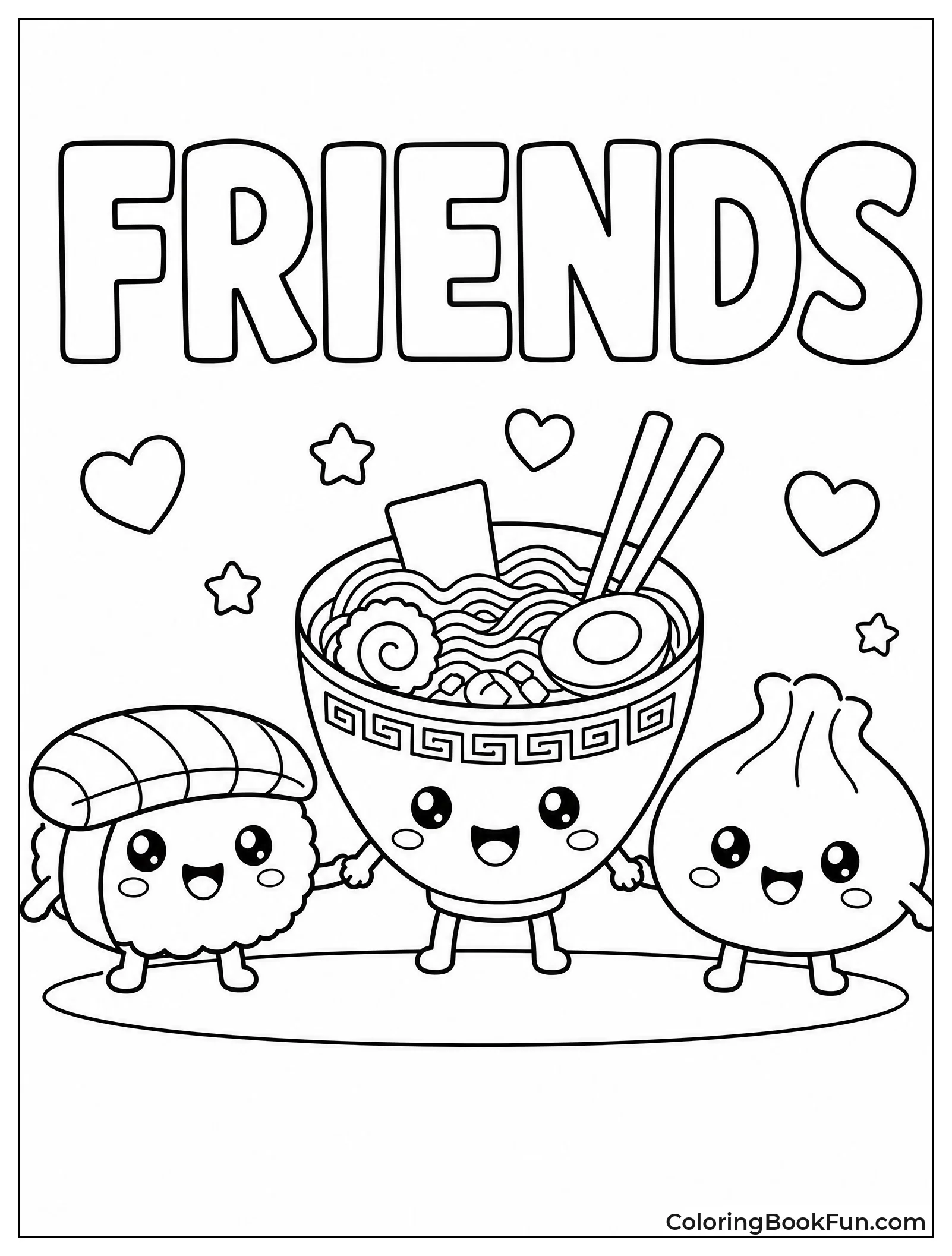 Sushi and Dumpling Holding Hands