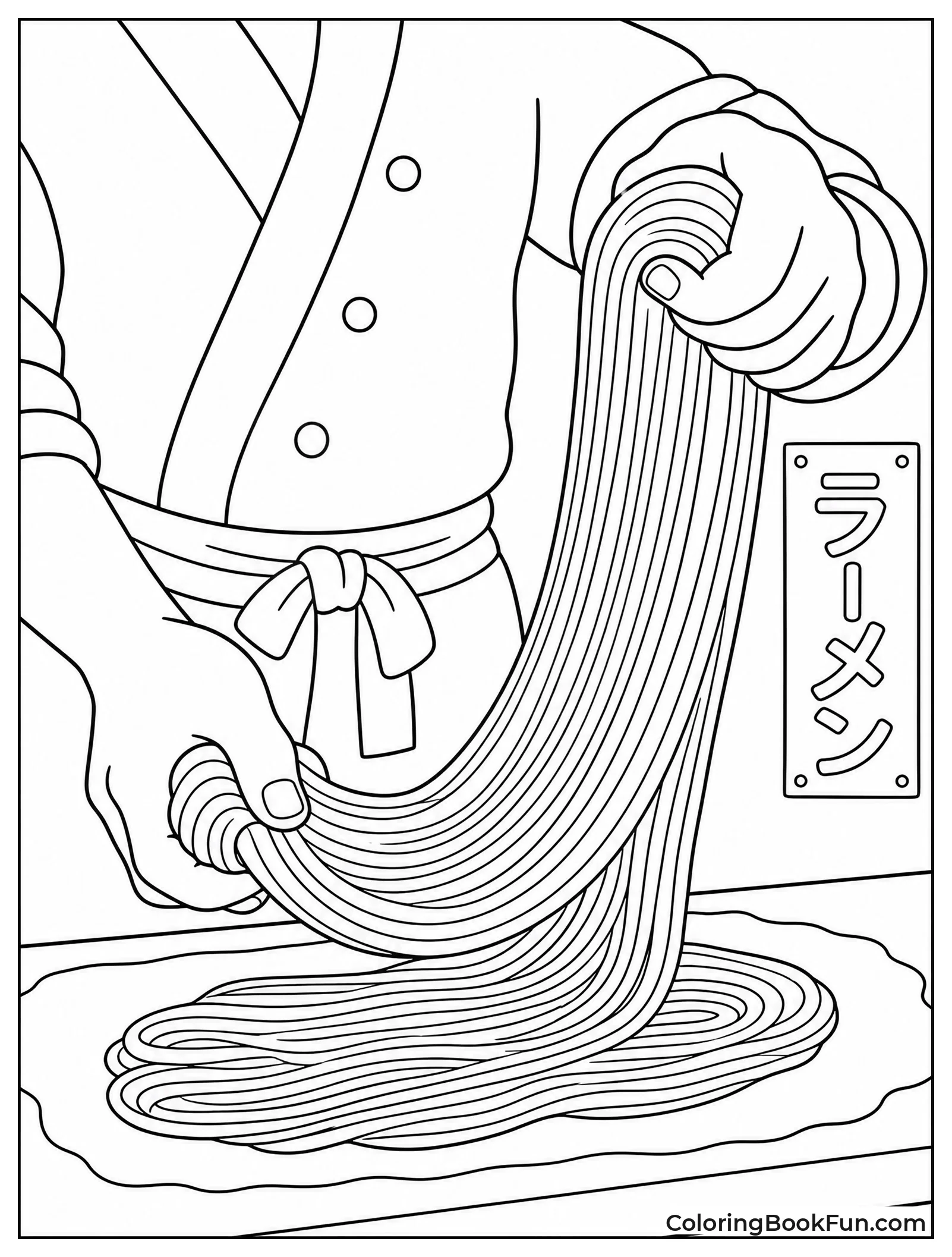 Chef Pulling Long Noodle Dough