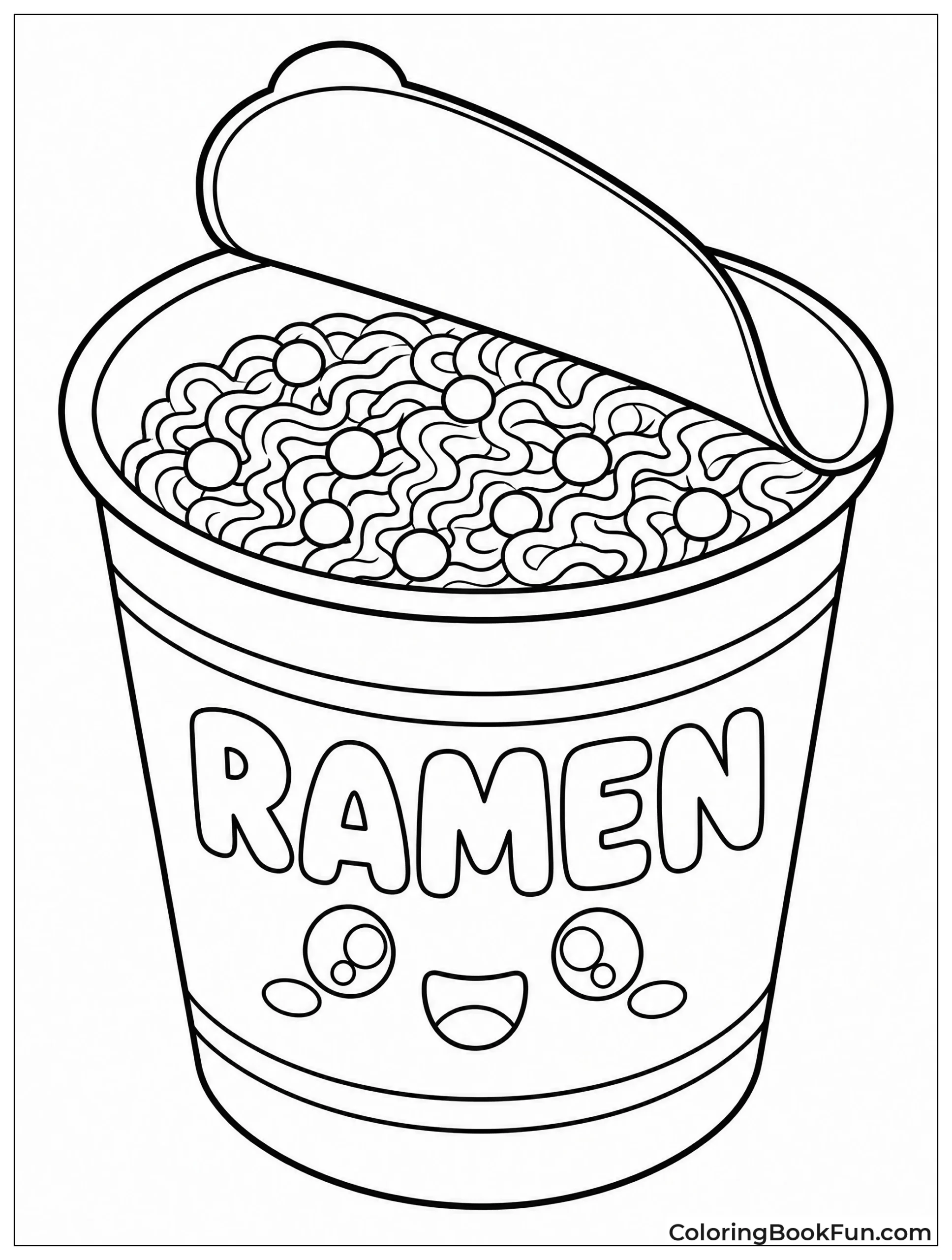 Instant Noodle Cup Half Open
