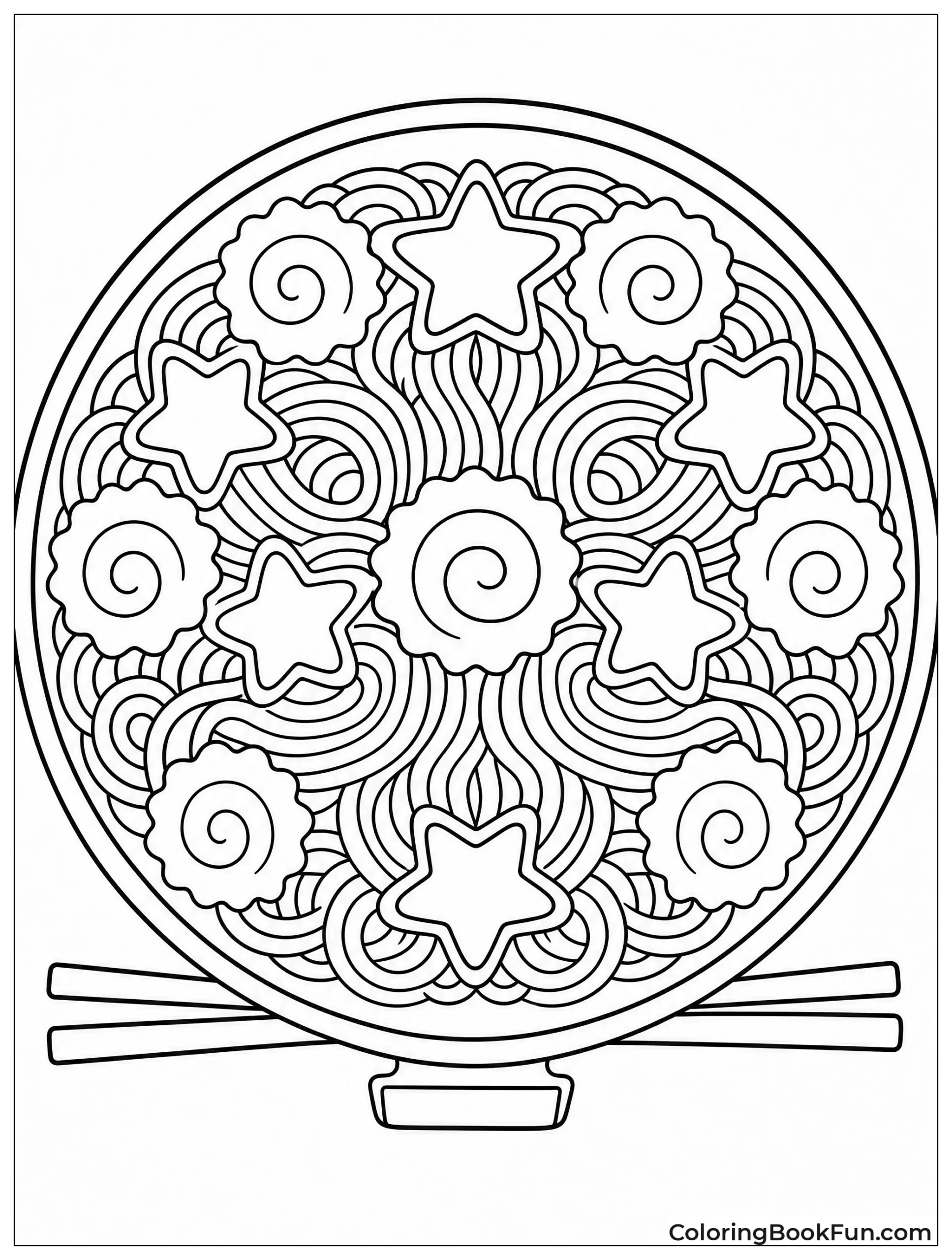 Mandala Pattern from Ramen Ingredients