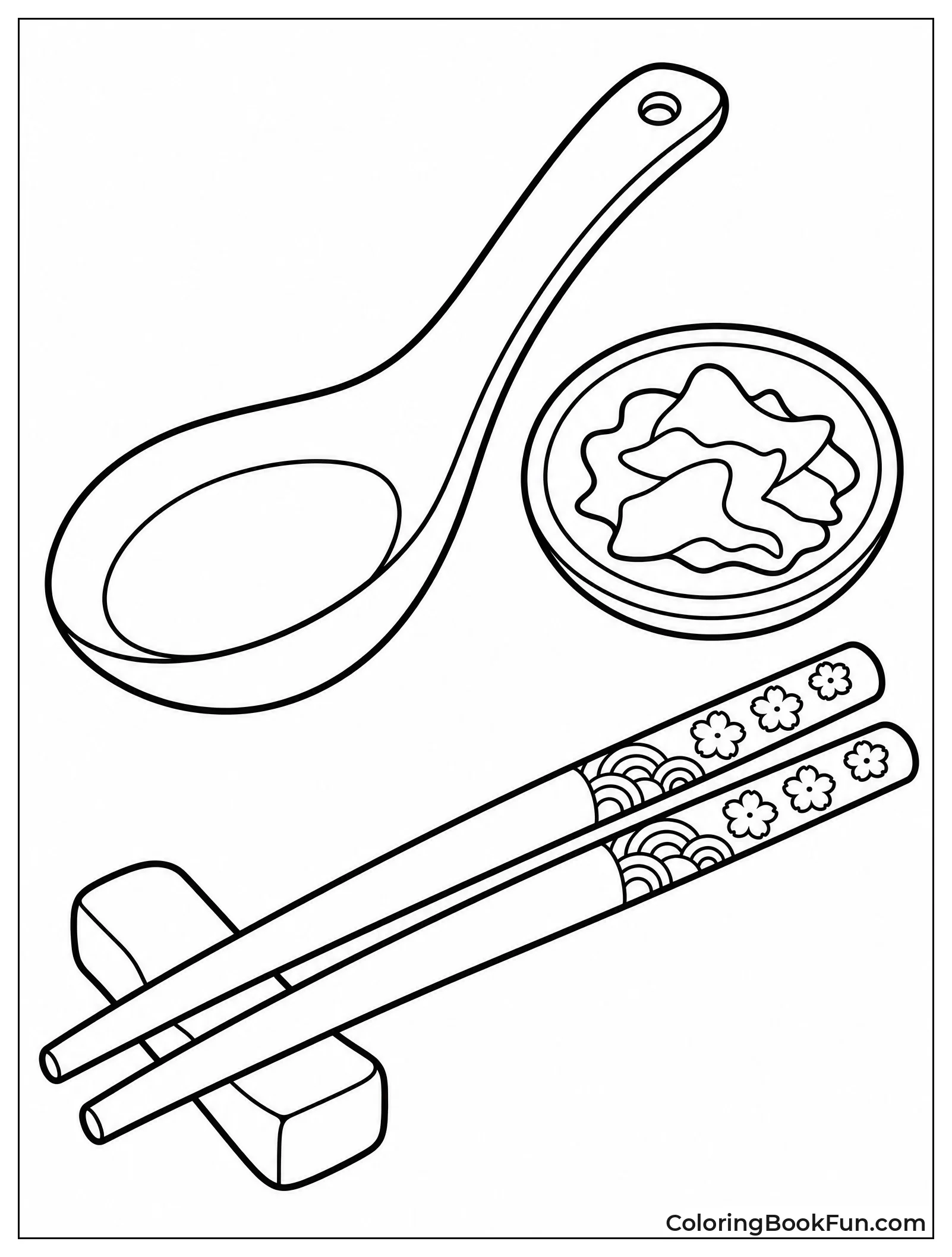 Spoon and Chopsticks on Table