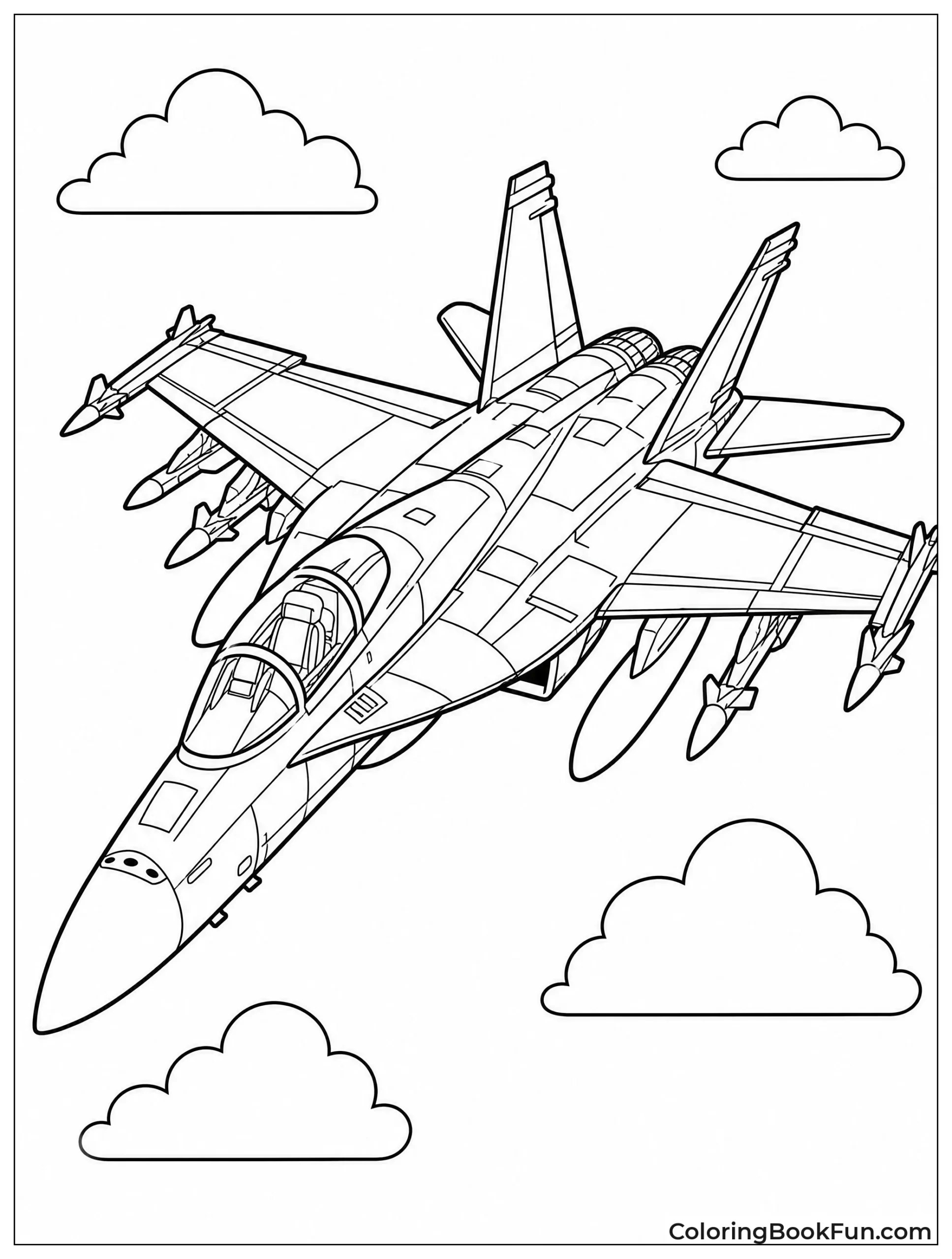 Realistic Fighter Jet with Shading Lines