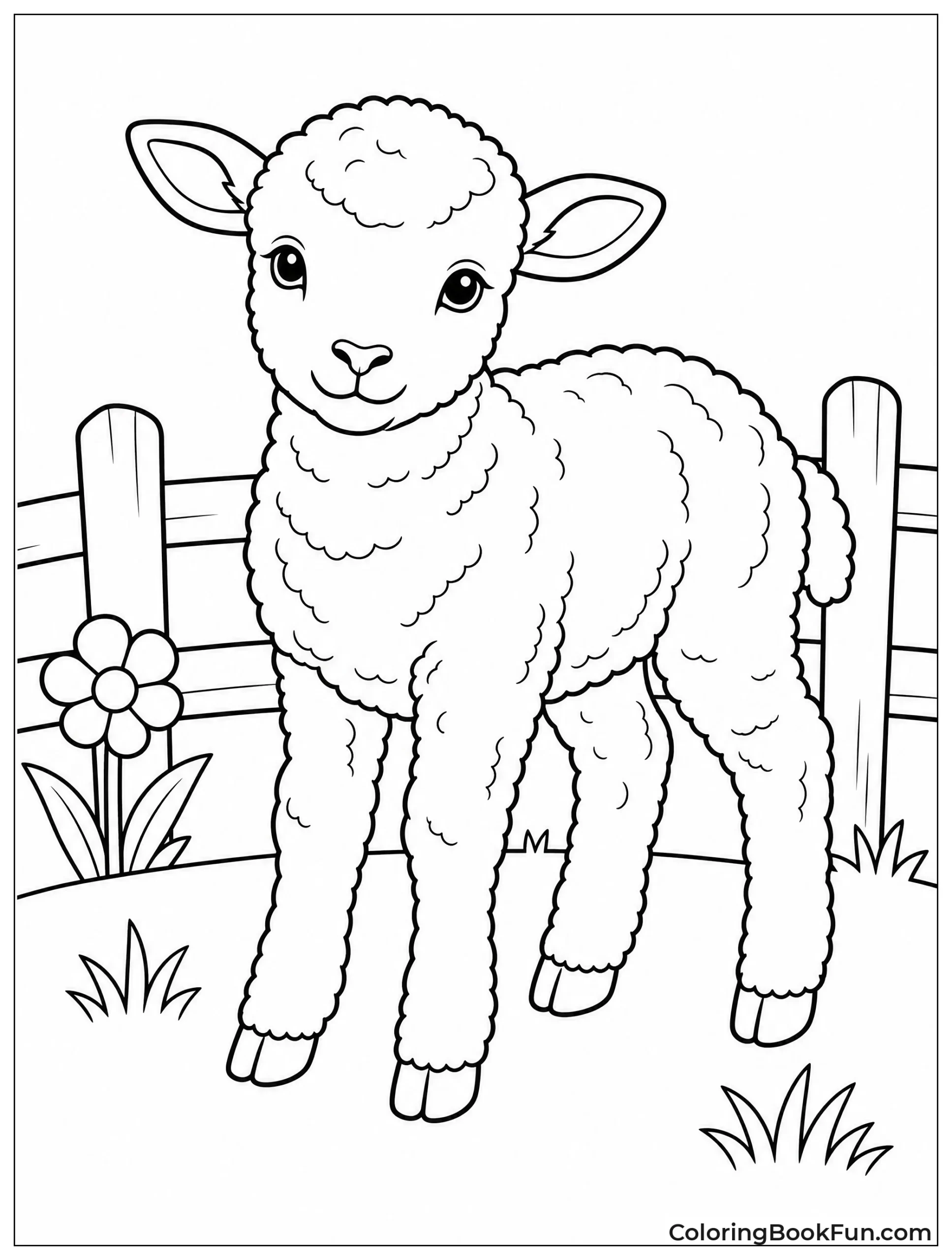 Realistic Lamb with Wool