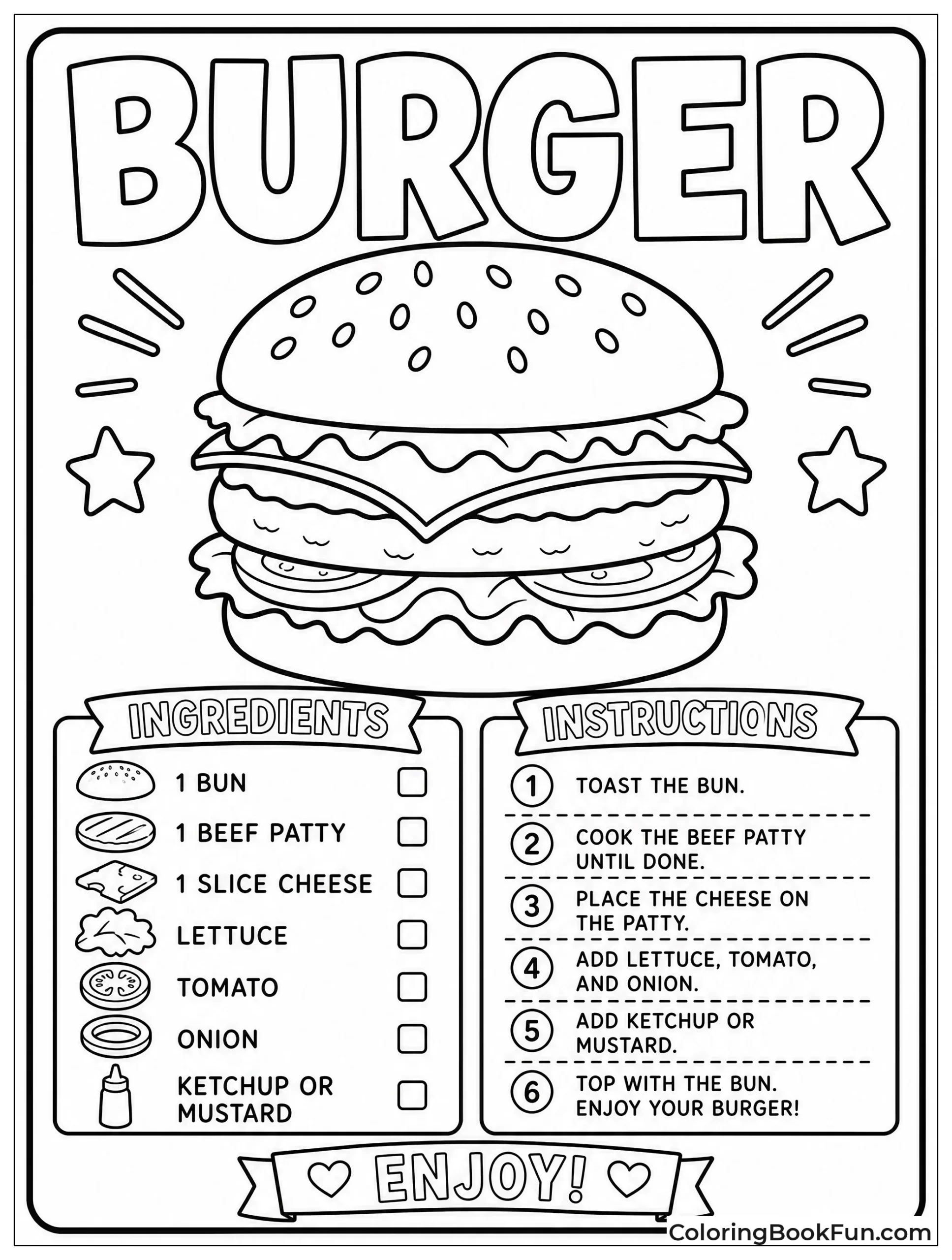 Burger Styled like Recipe Card