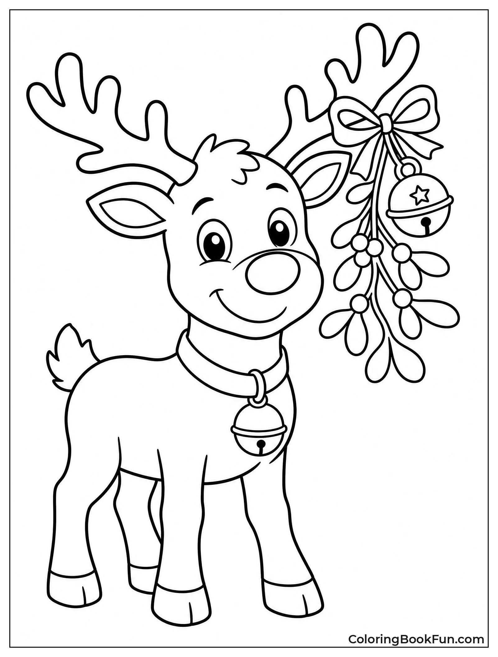 Reindeer with Mistletoe in Antlers