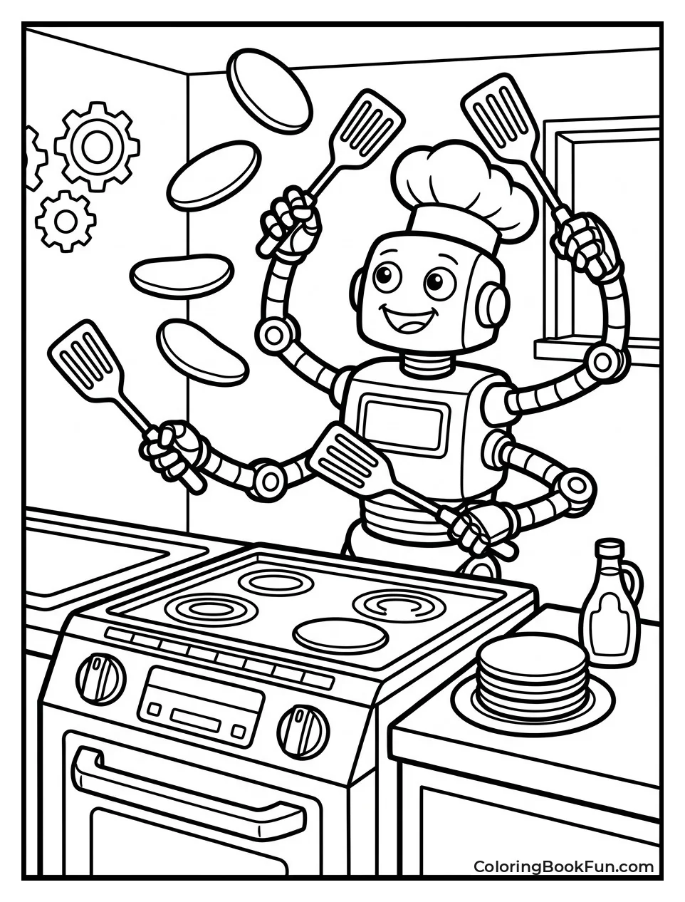 Robot Flipping Many Pancakes