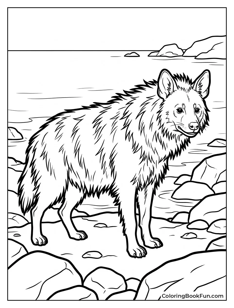 Brown Hyena with Shaggy Fur