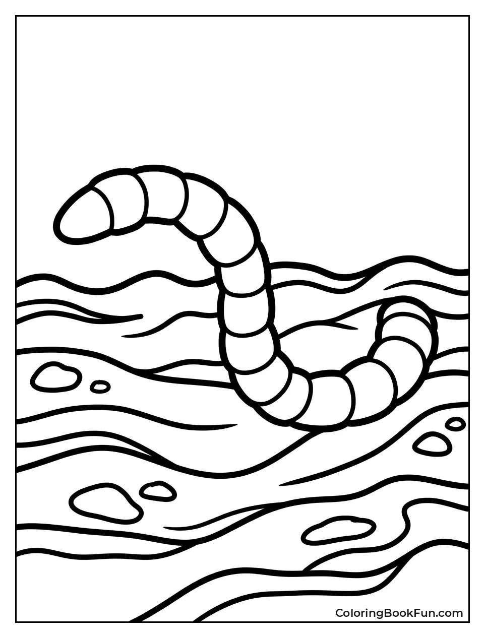 Worm Silhouette In The Dirt