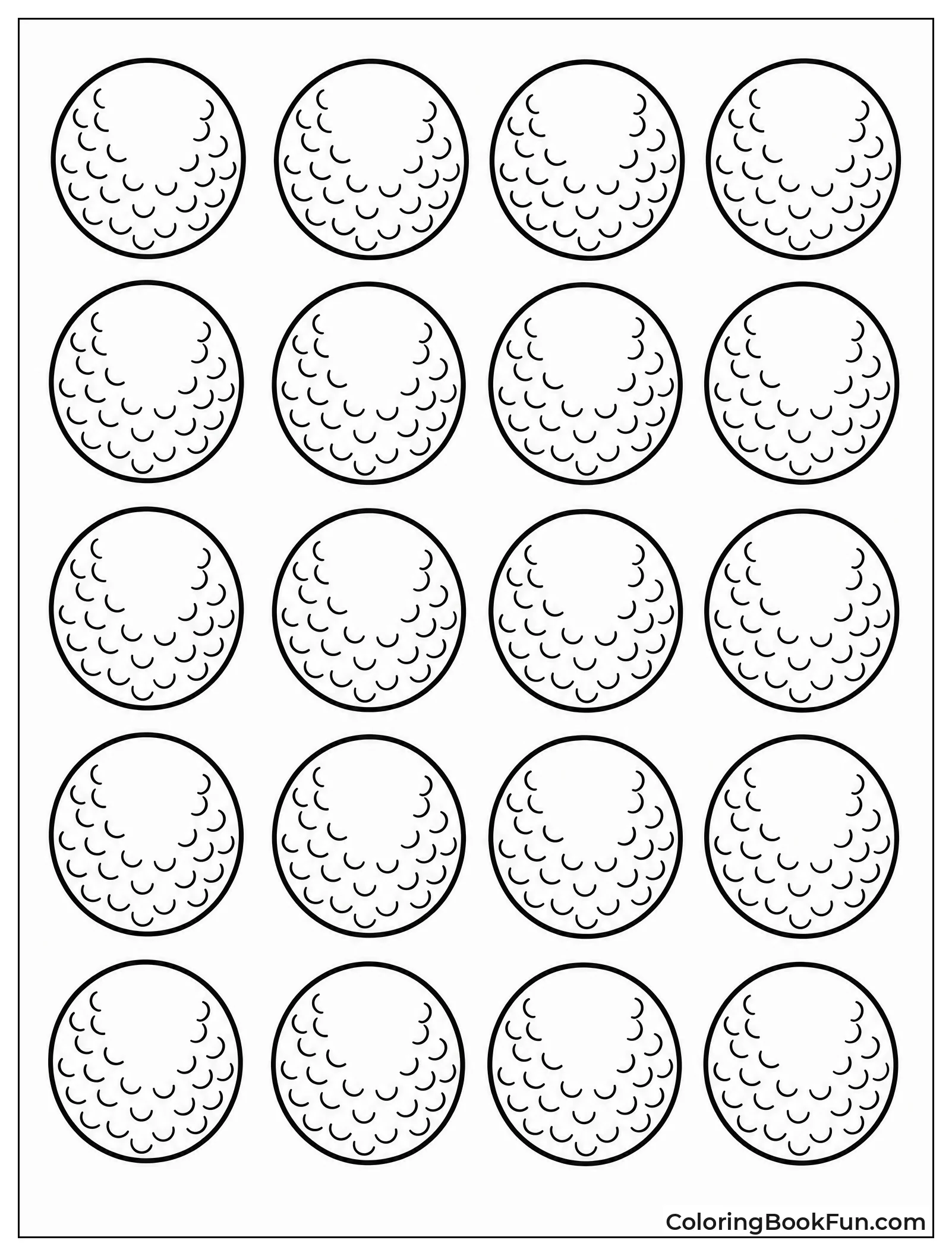 Simple Golf Balls Repeat in Rows