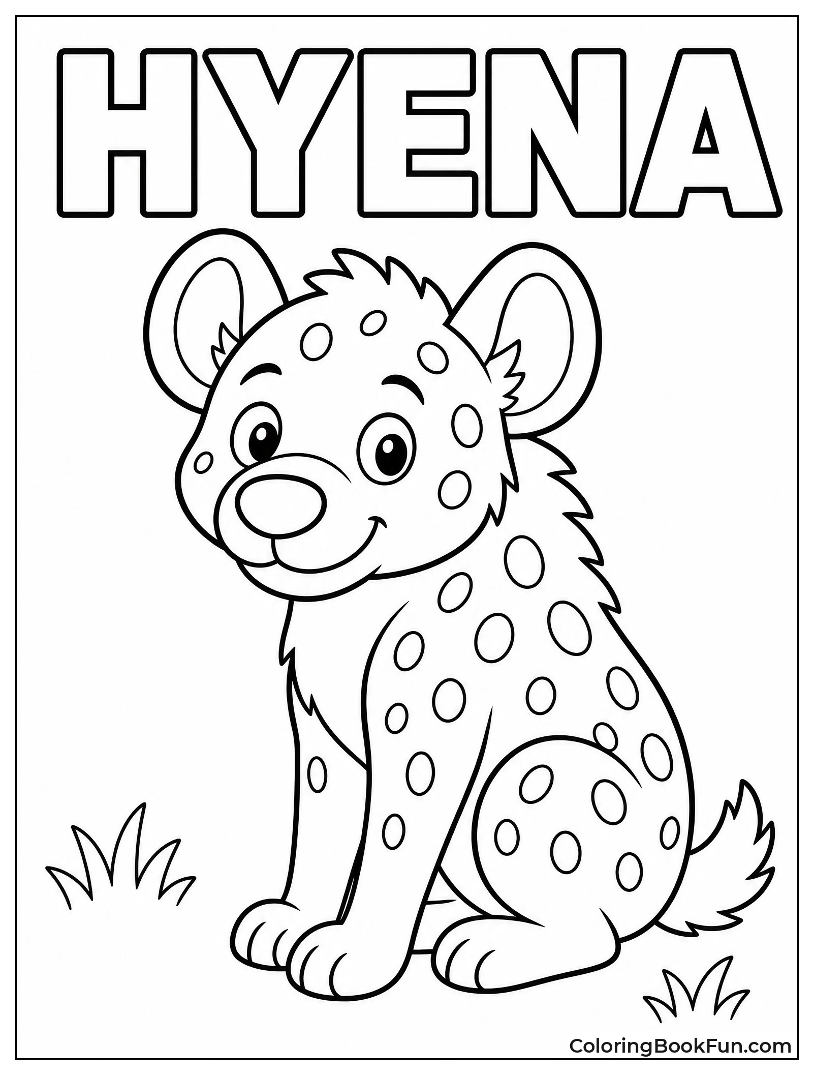 Simple Outline of Sitting Hyena