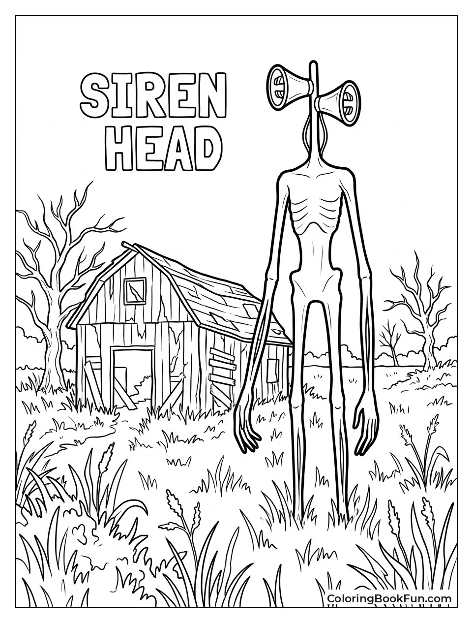 Siren Head beside Old Barn