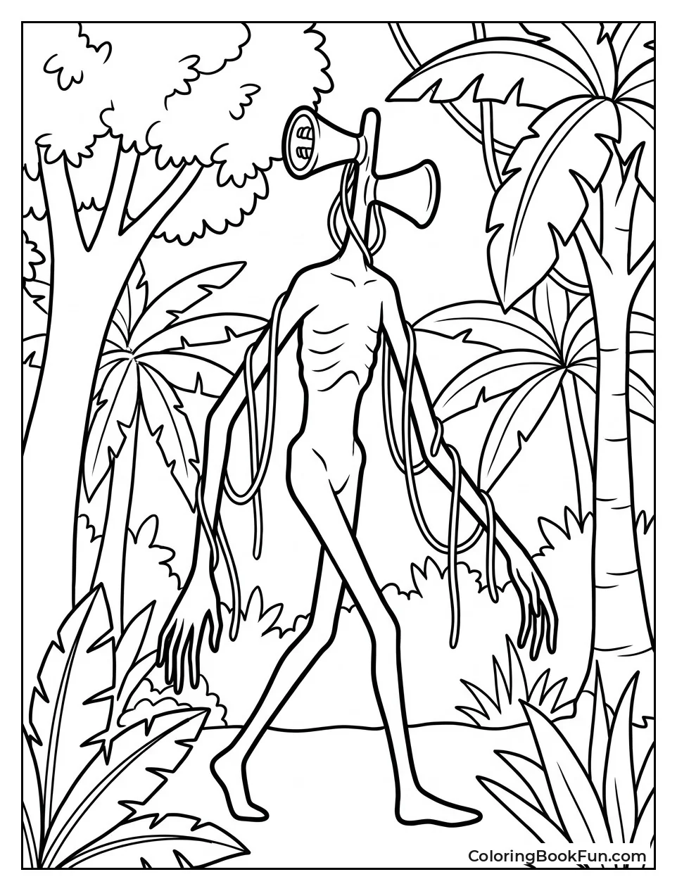Siren Head in Tropical Jungle