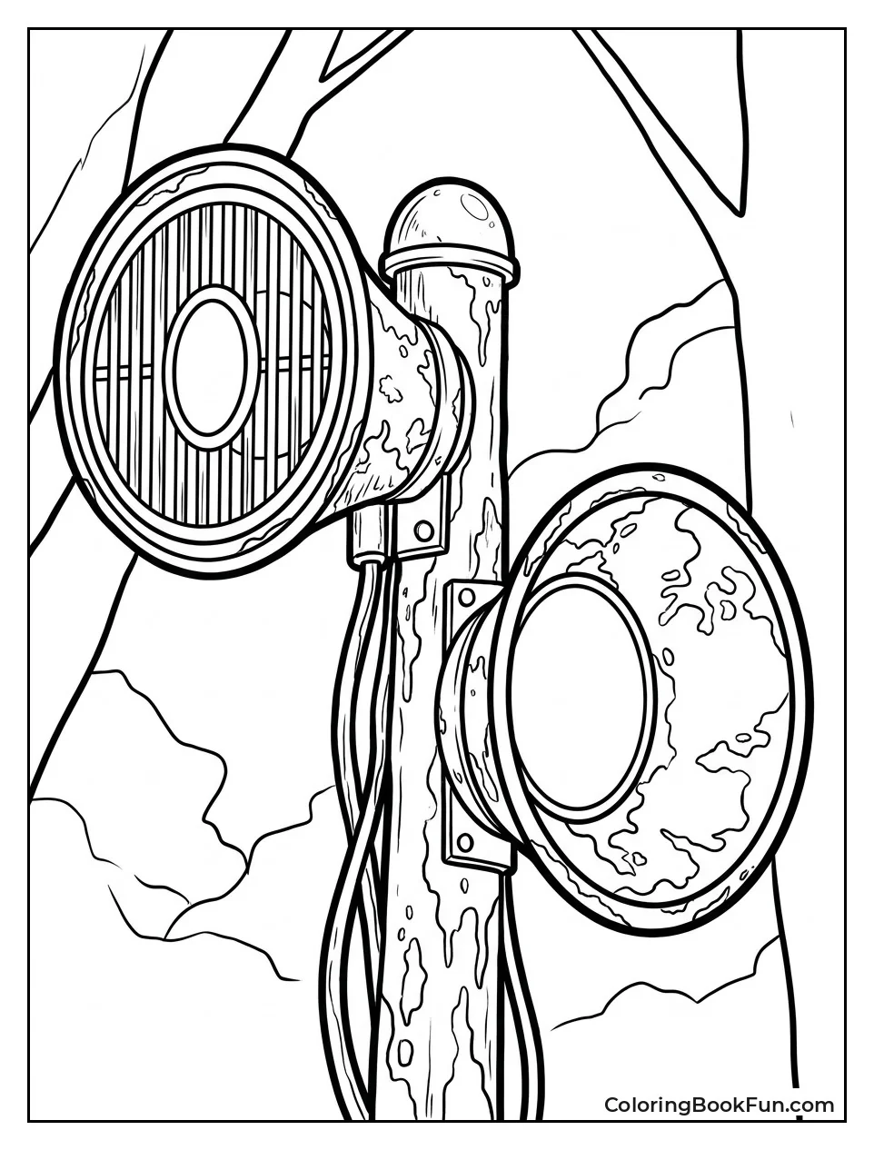 Close up of Two Rusty Sirens