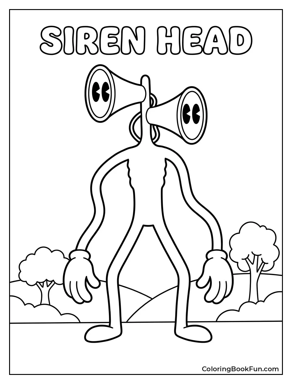 Siren Head in Old Cartoon Style