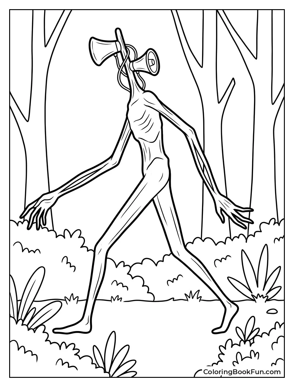 Siren Head Walking through the Woods