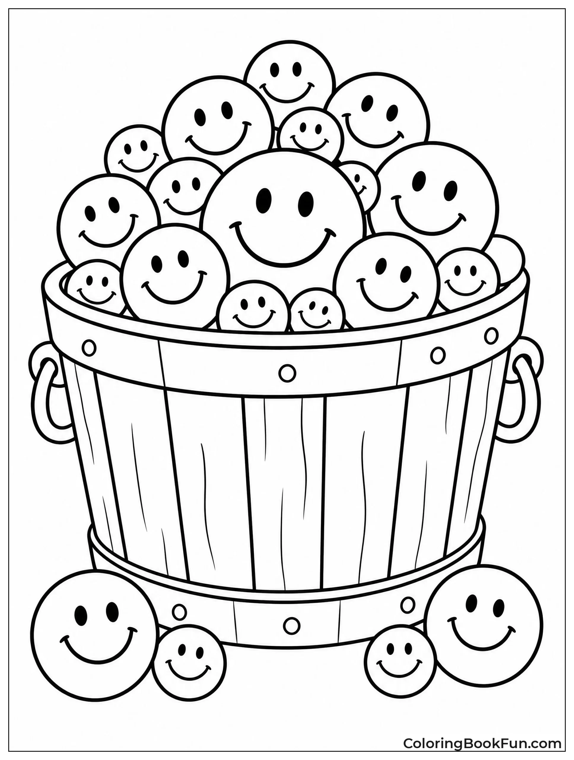 Bucket Overflowing with Smiley Balls