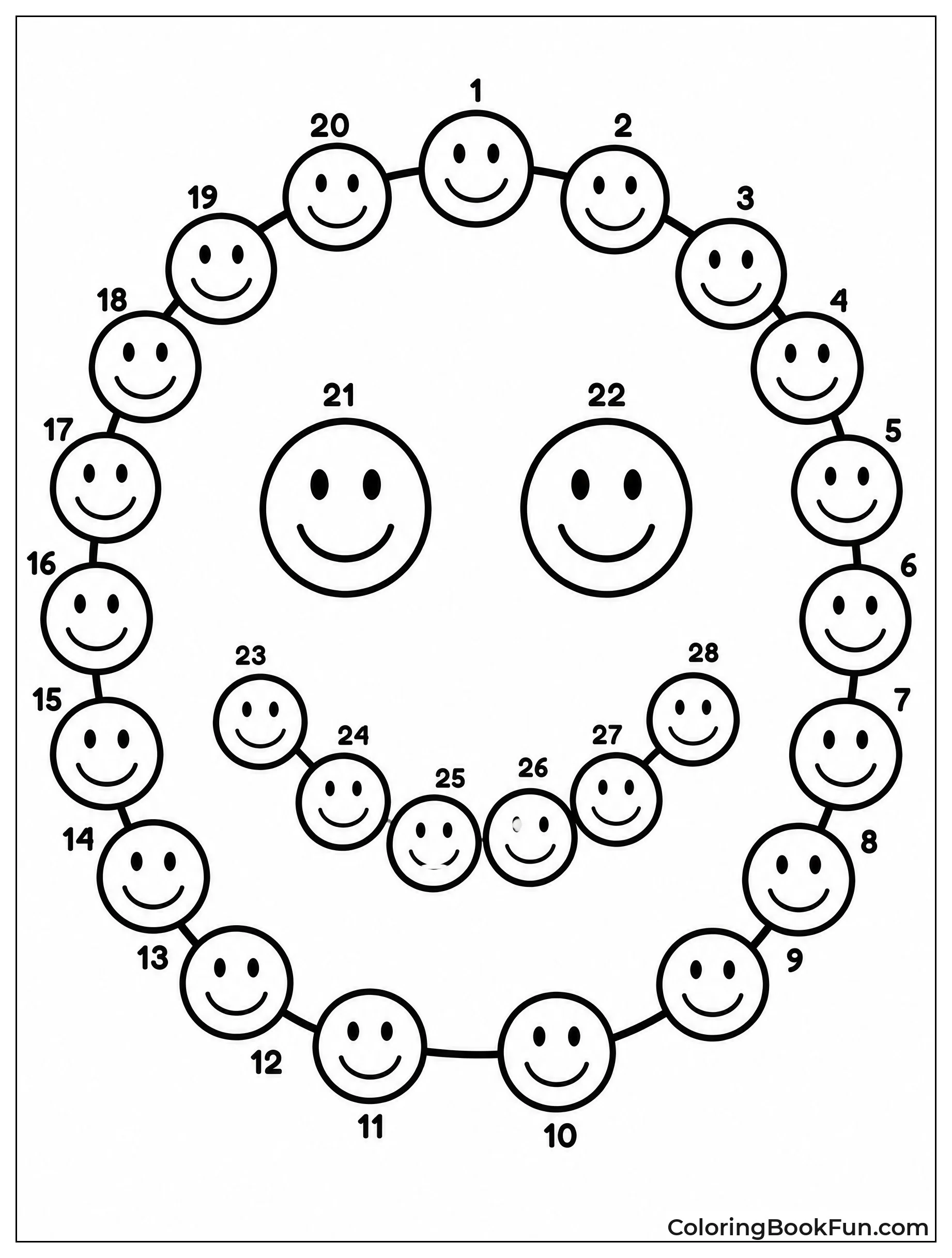 Numbered Smileys Form One Giant Face