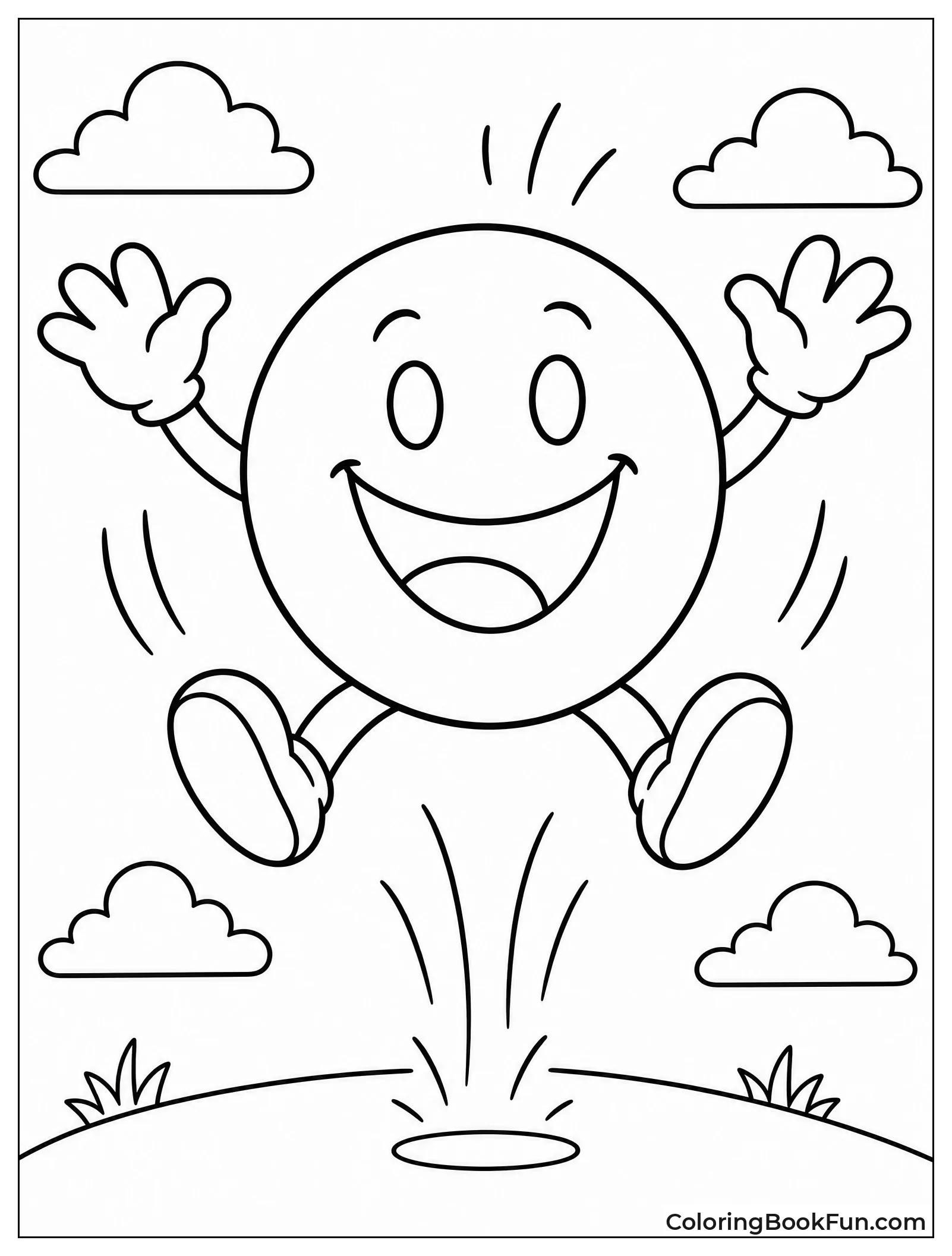 Smiley Jumping with Motion Lines