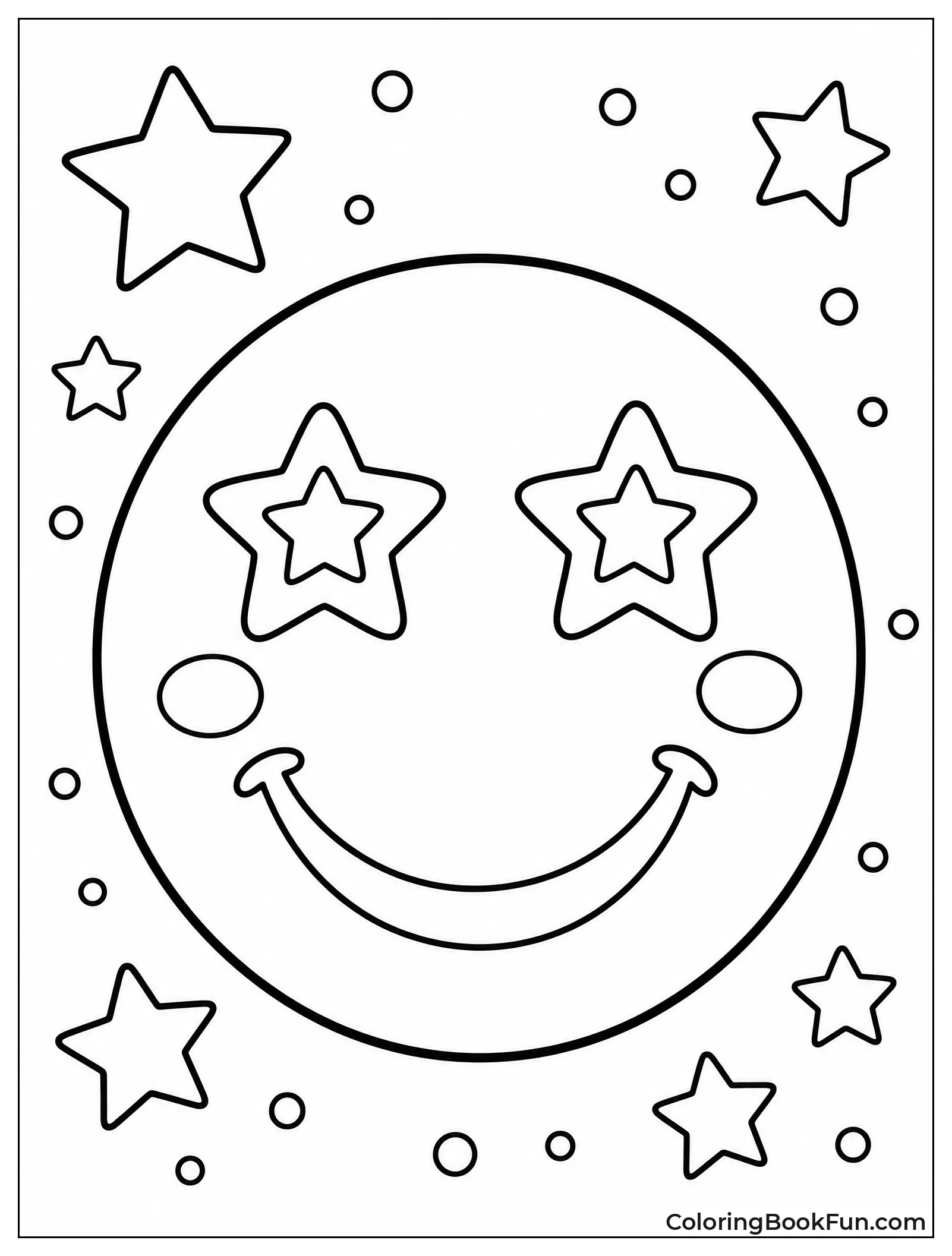 Kawaii Smiley with Starry Eyes