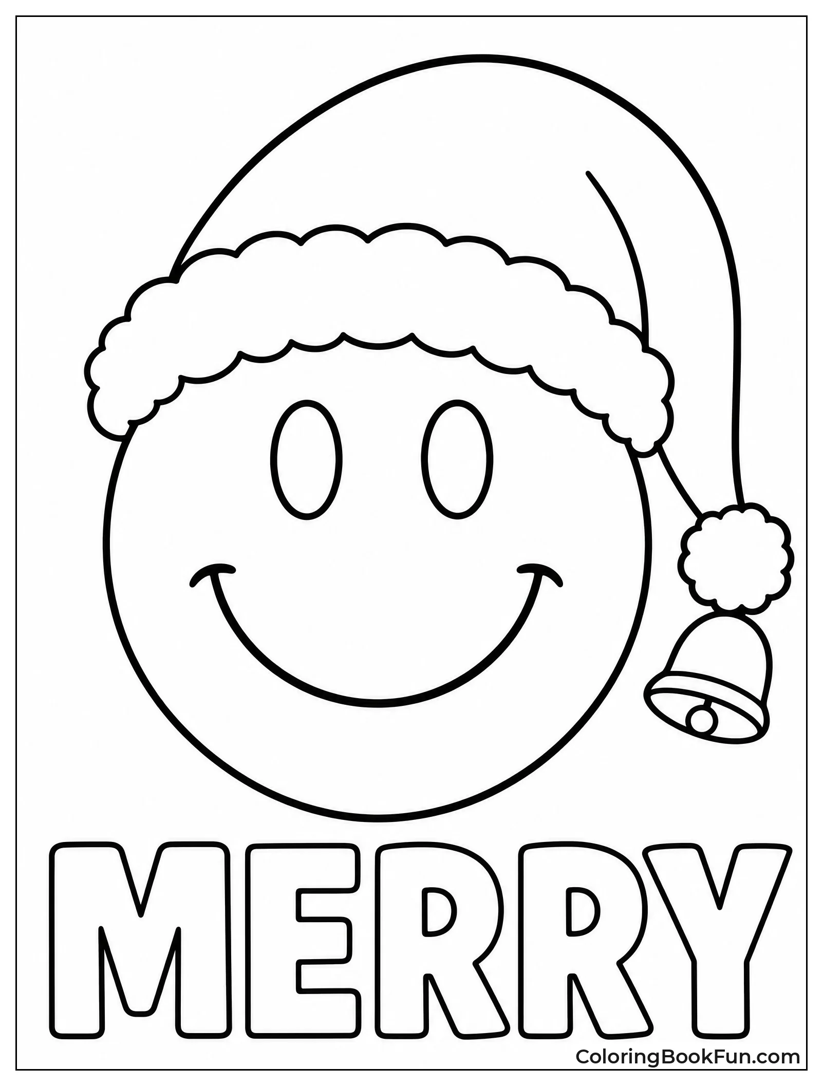 Smiley Wearing Santa Hat