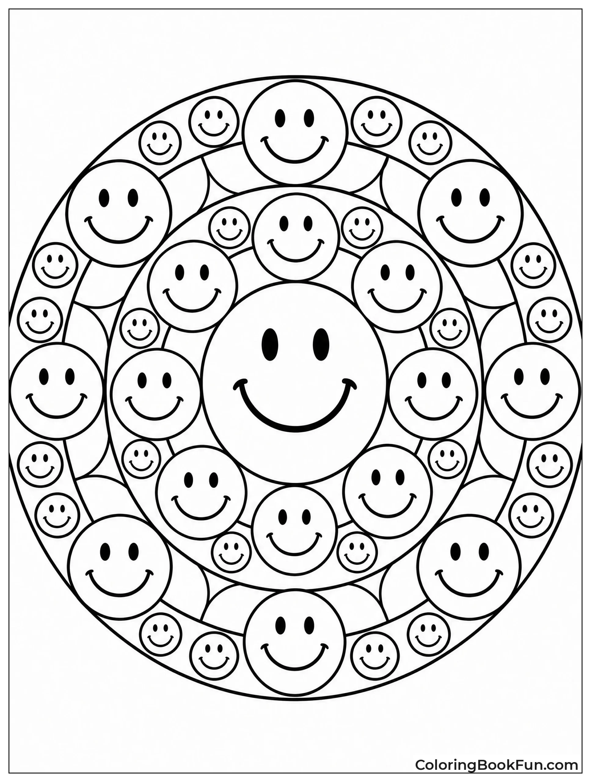 Mandala Made of Many Smileys