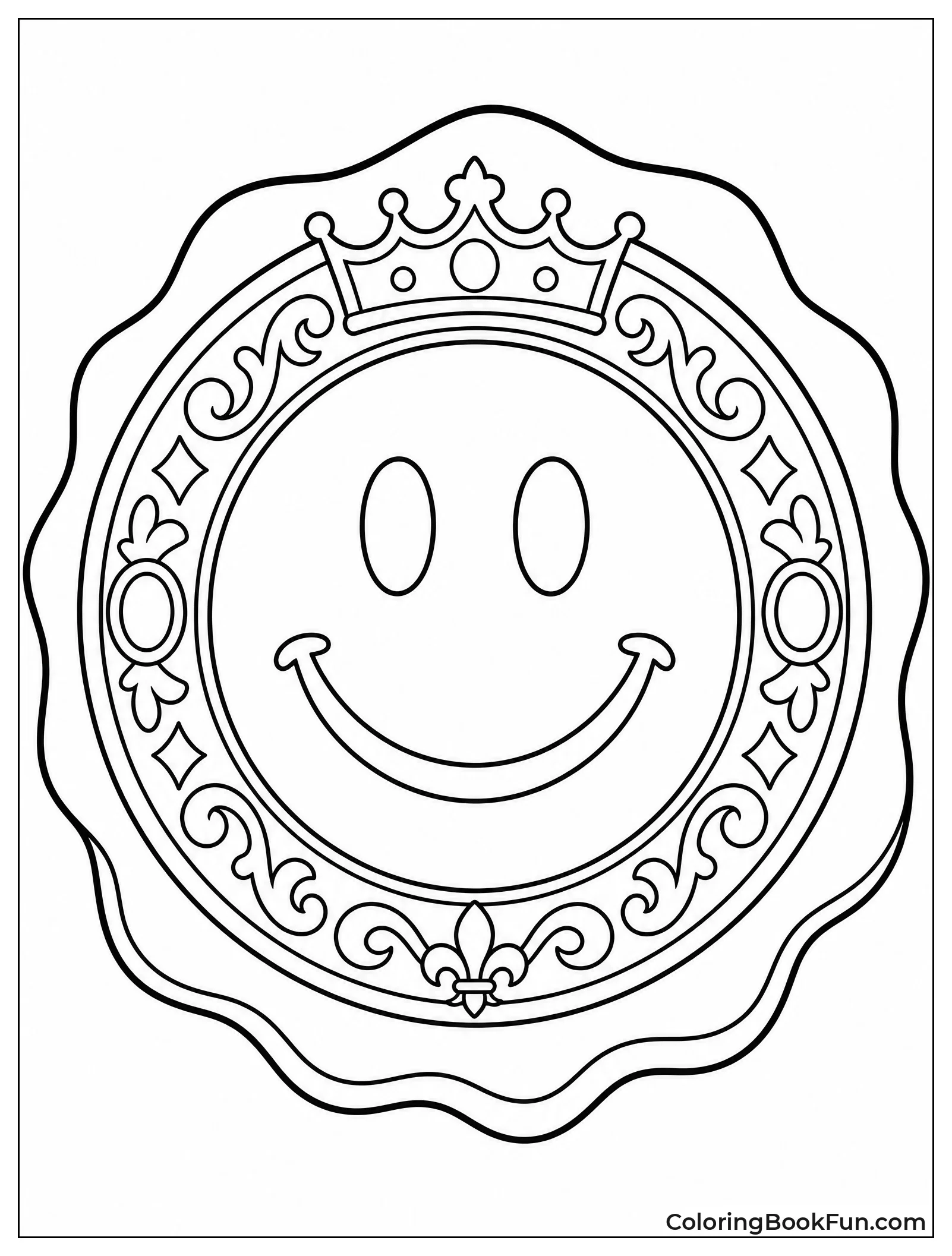 Smiley on Gold Medallion