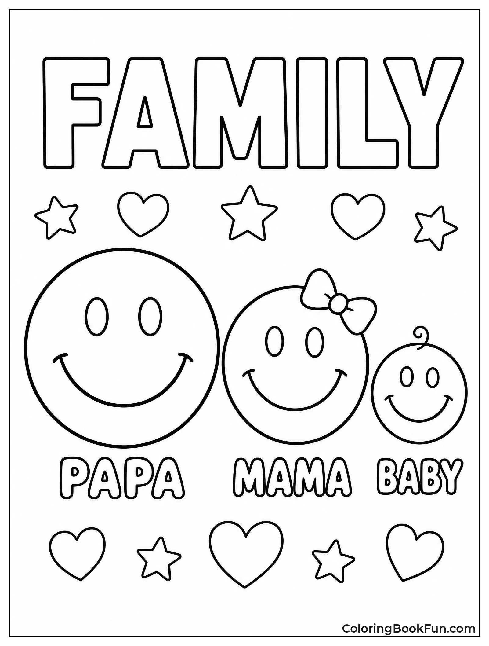 Papa Mama and Baby Smileys